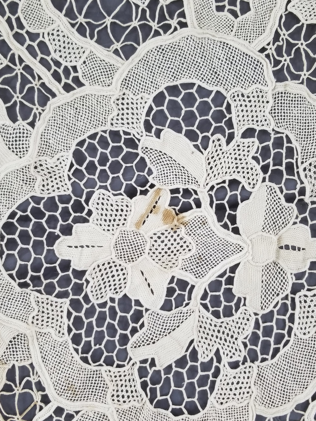 Vintage Italian Point De Venice Needle Lace Tablecloth 240x150cm