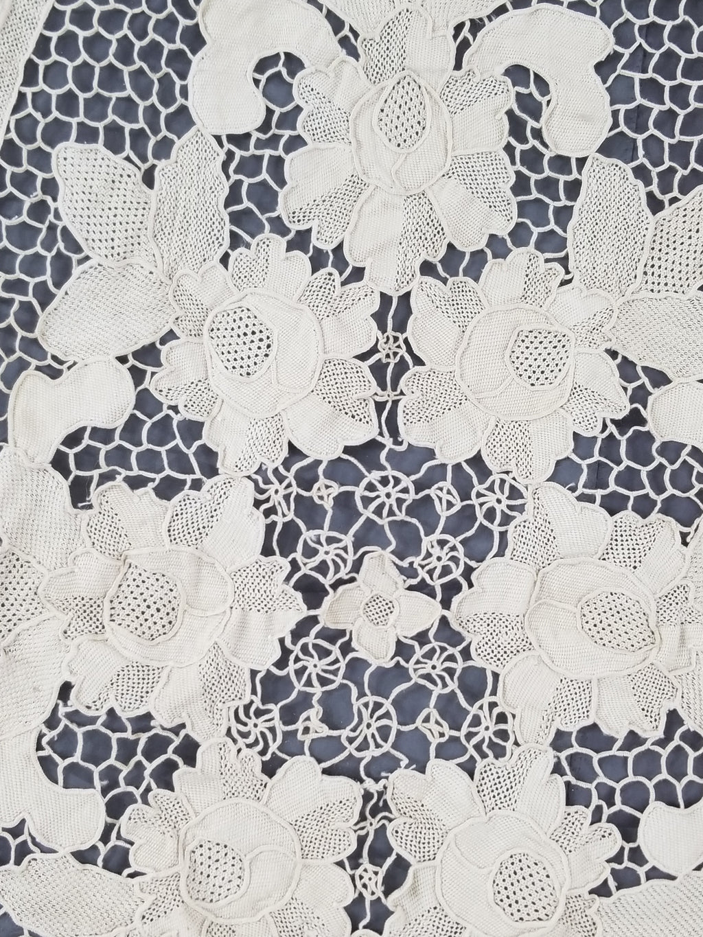 Vintage Italian Point De Venice Needle Lace Tablecloth 130x86cm
