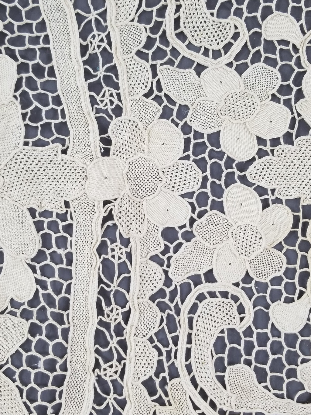 Vintage Italian Point De Venice Needle Lace Tablecloth 130x86cm