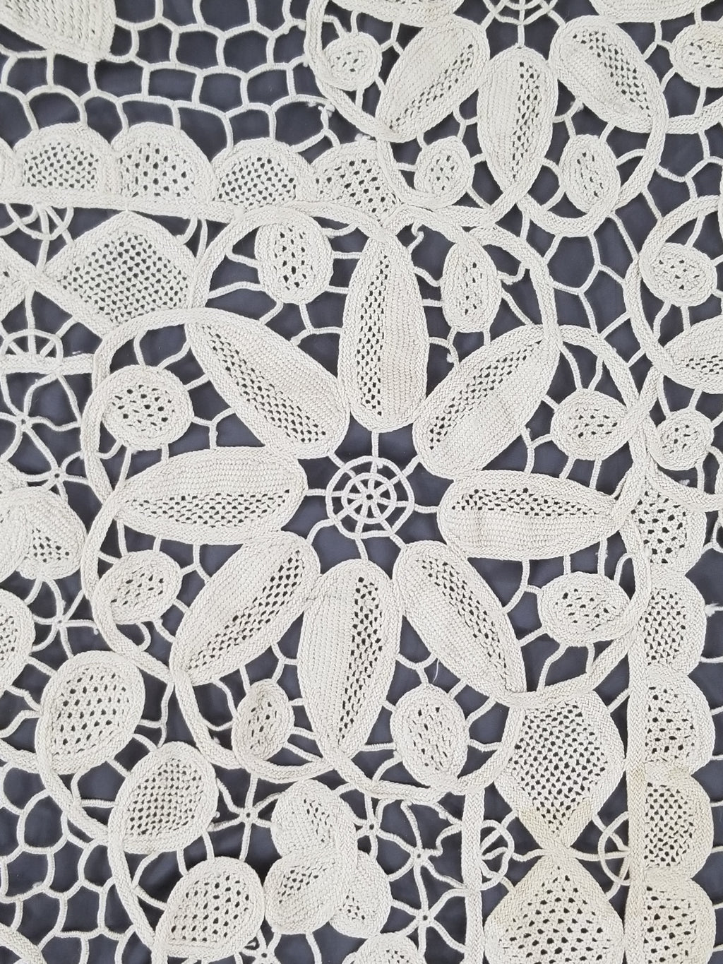 Vintage Italian Point De Venice Needle Lace Tablecloth 200x160cm