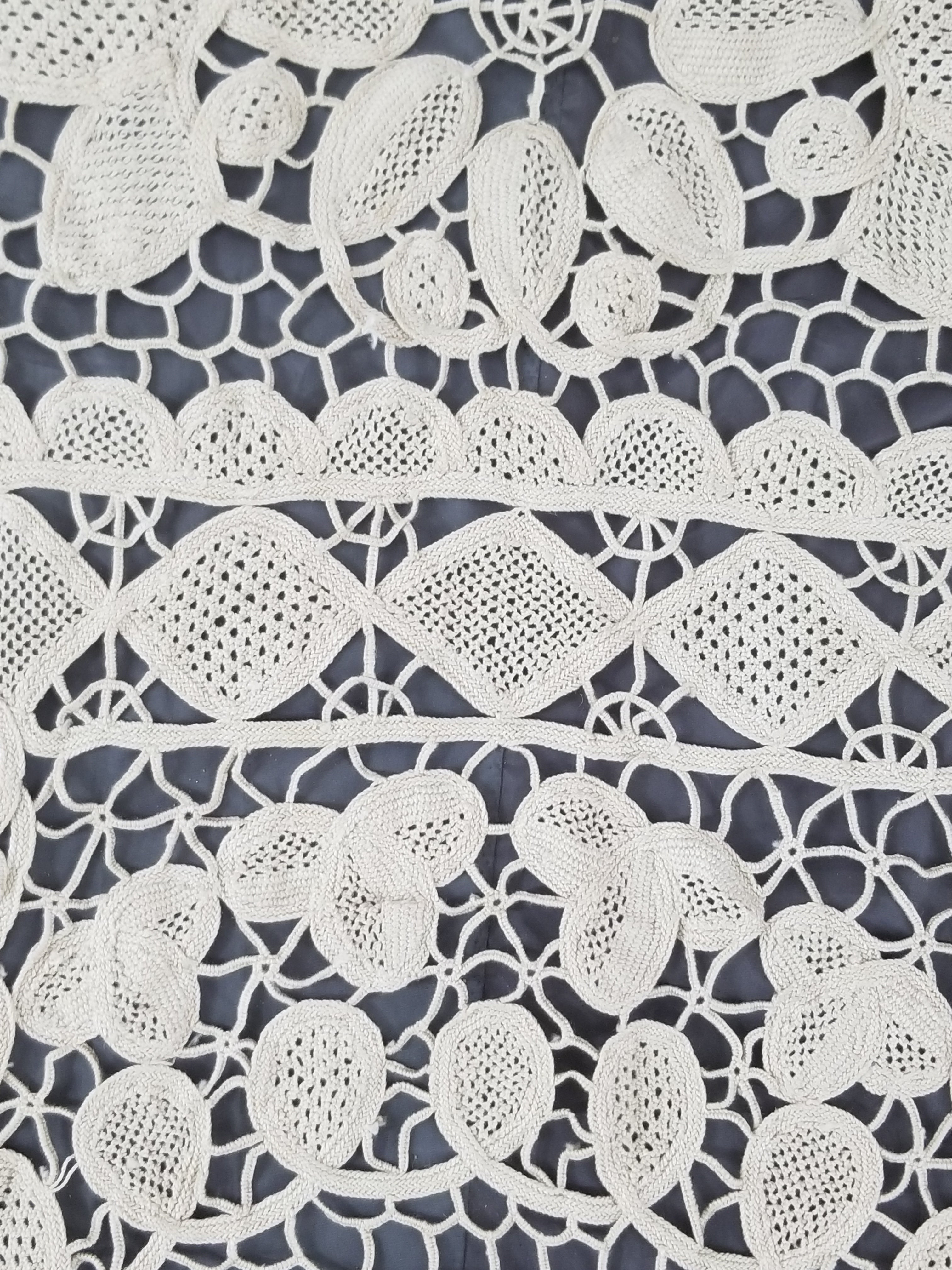 Vintage Italian Point De Venice Needle Lace Tablecloth 200x160cm