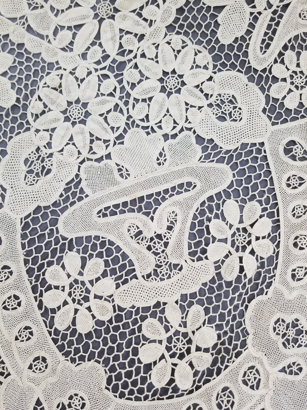 Vintage Italian Point De Venice Needle Lace Tablecloth 200x160cm
