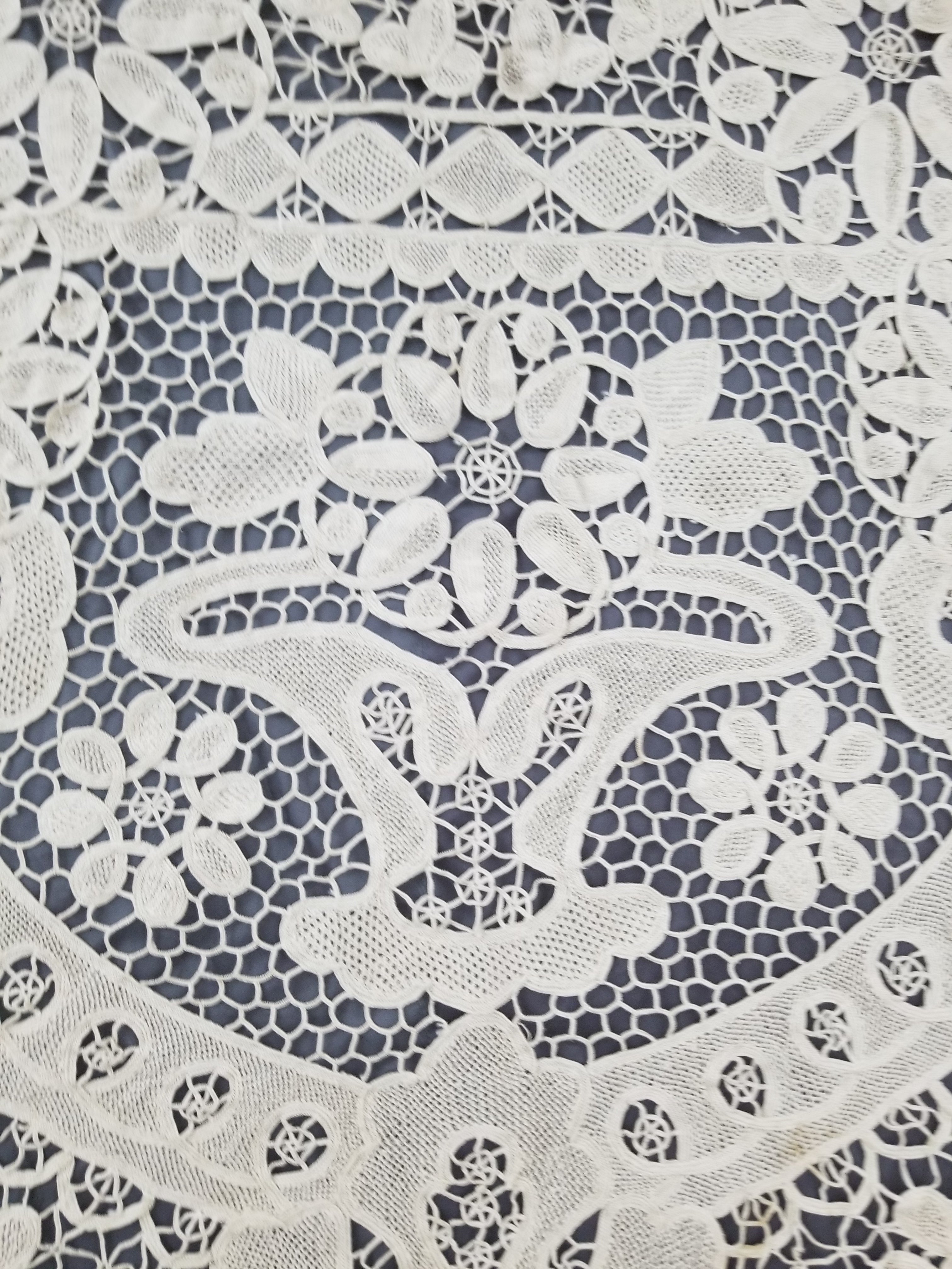 Vintage Italian Point De Venice Needle Lace Tablecloth 200x160cm