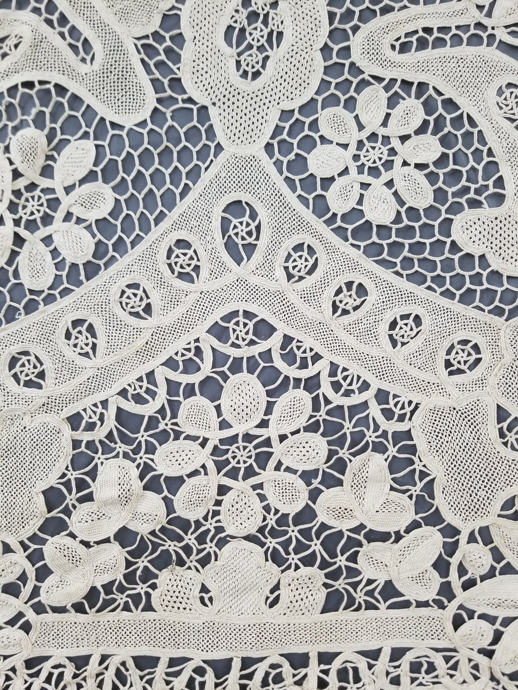 Vintage Italian Point De Venice Needle Lace Tablecloth 200x160cm