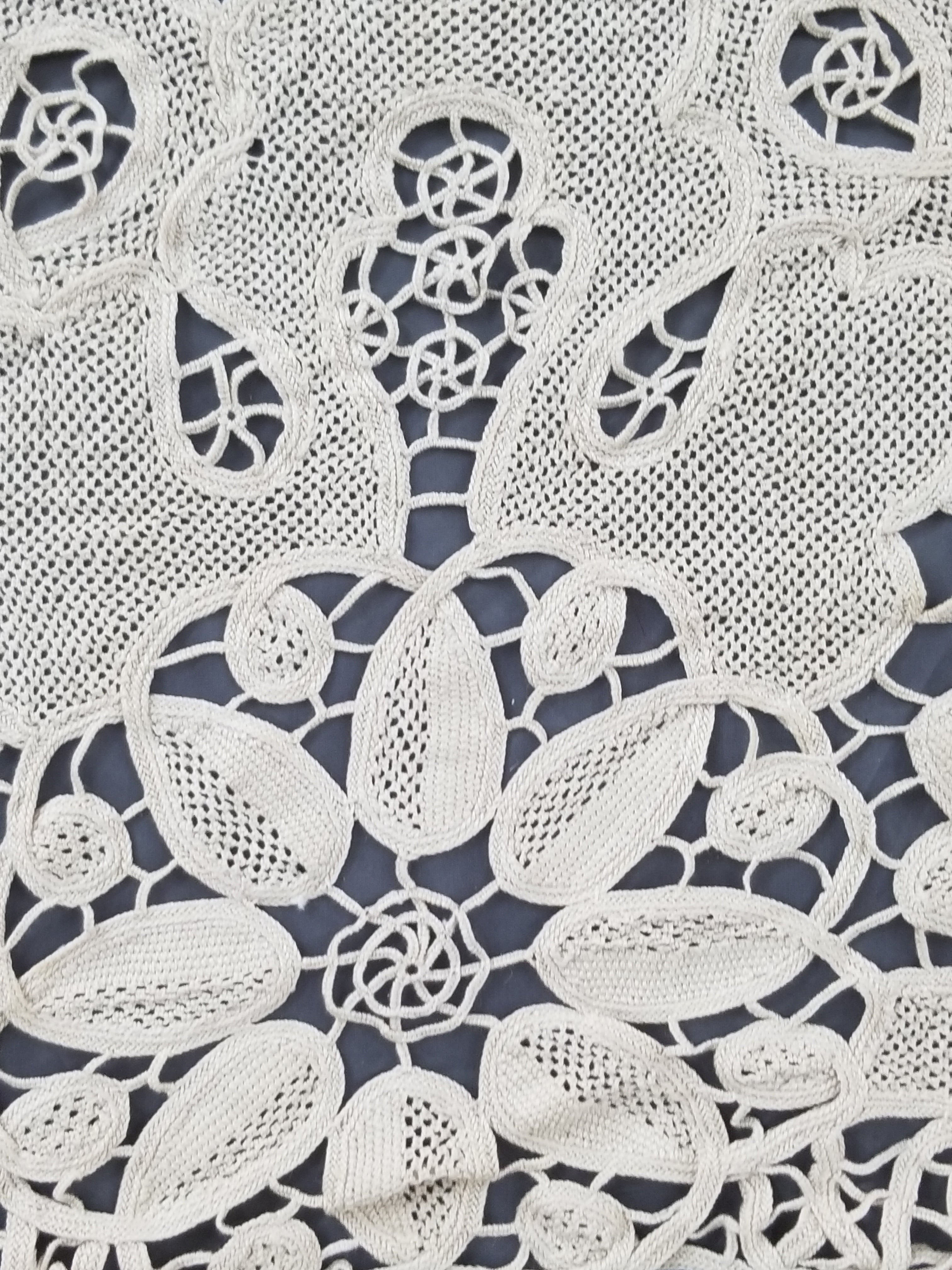 Vintage Italian Point De Venice Needle Lace Tablecloth 200x160cm