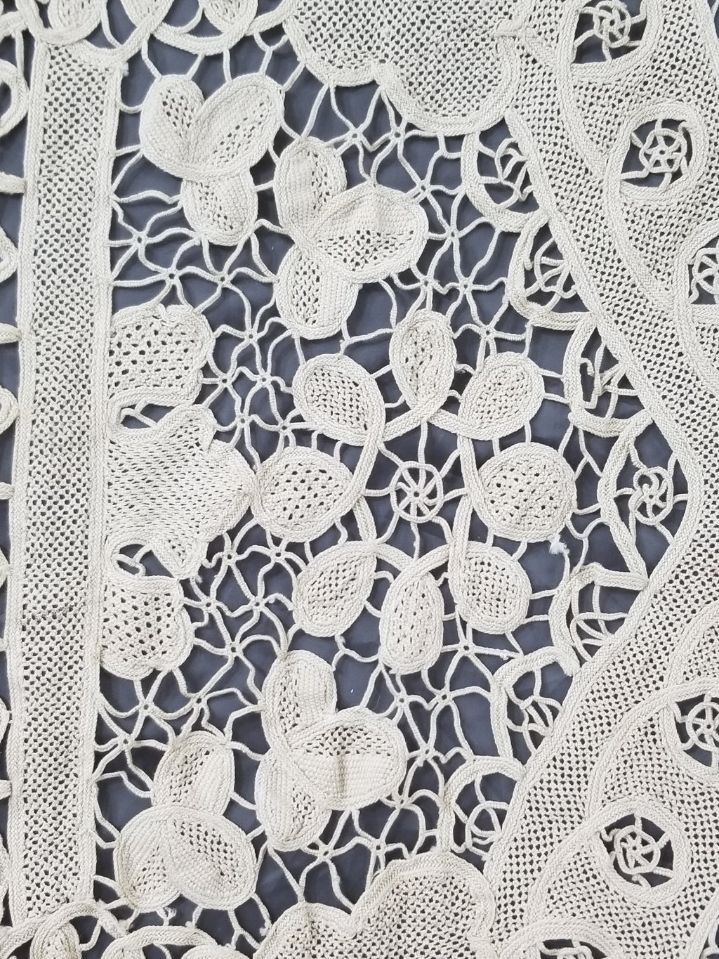 Vintage Italian Point De Venice Needle Lace Tablecloth 200x160cm