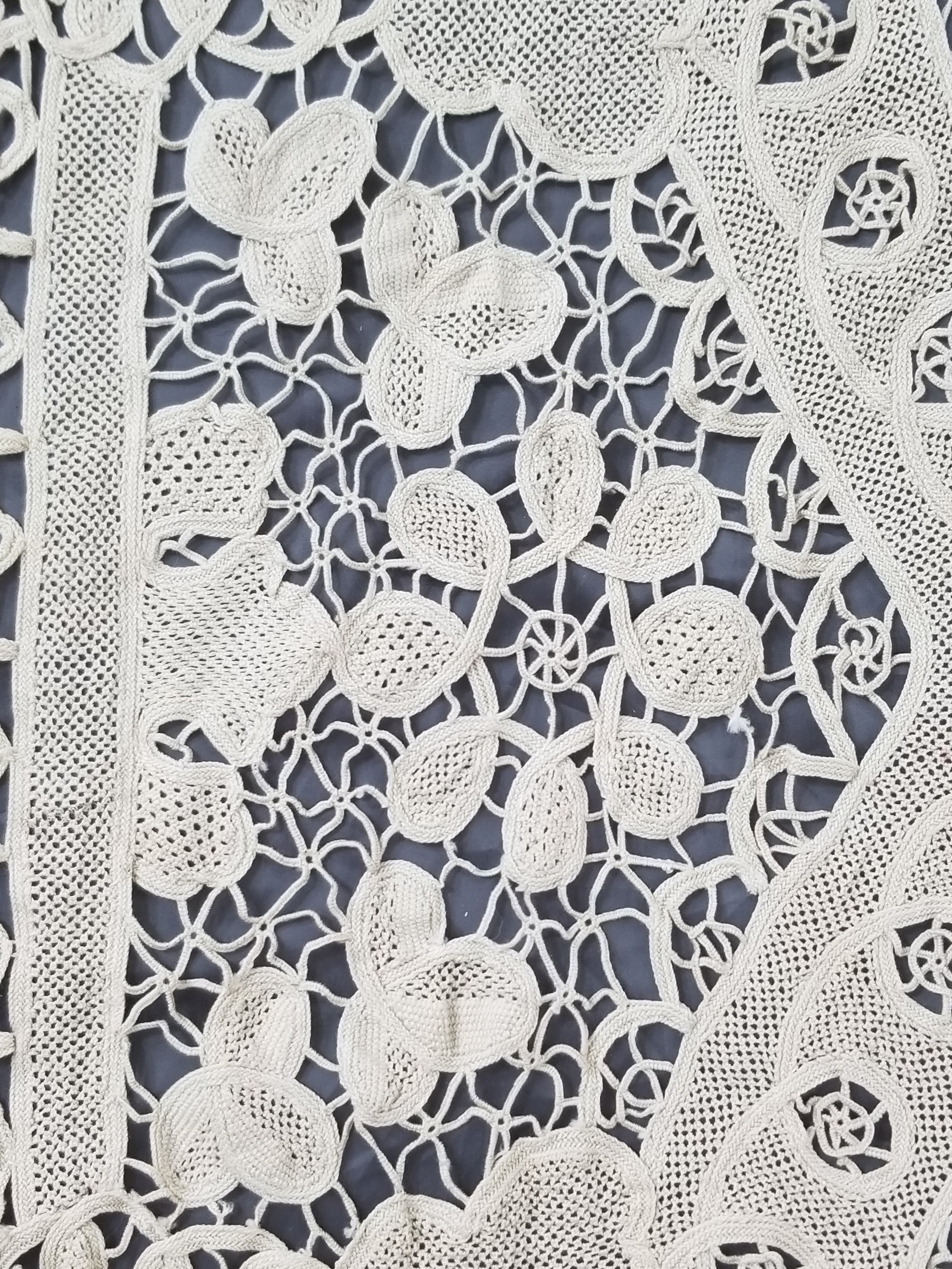 Vintage Italian Point De Venice Needle Lace Tablecloth 200x160cm