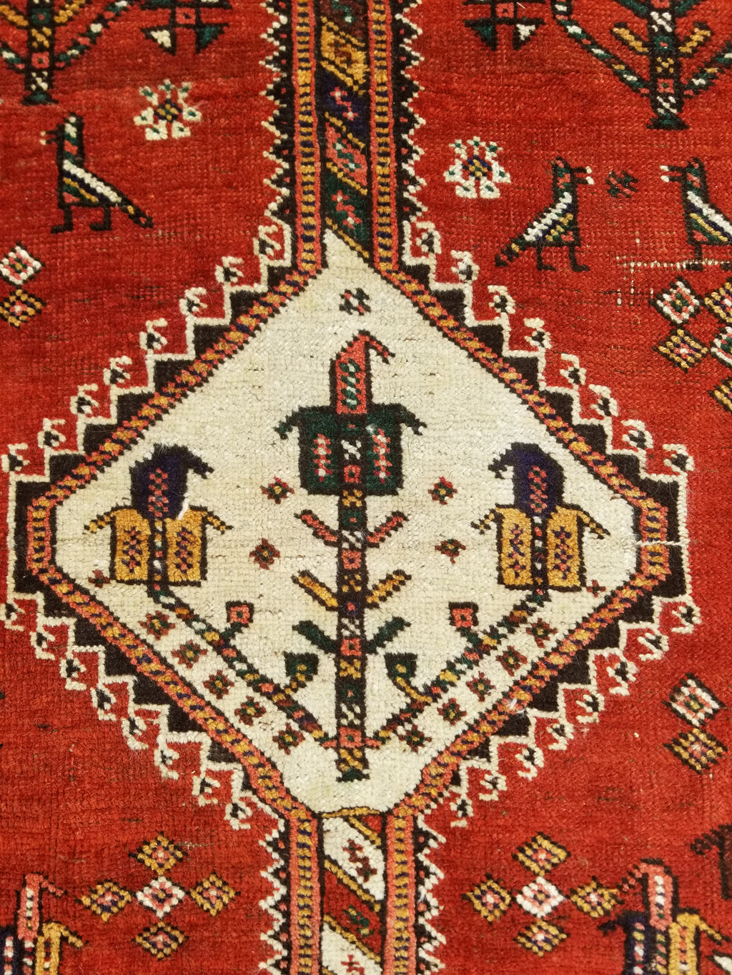 Distressed Antique Traditional Handmade Caucasian Shirvan Wool Rug 241x122cm