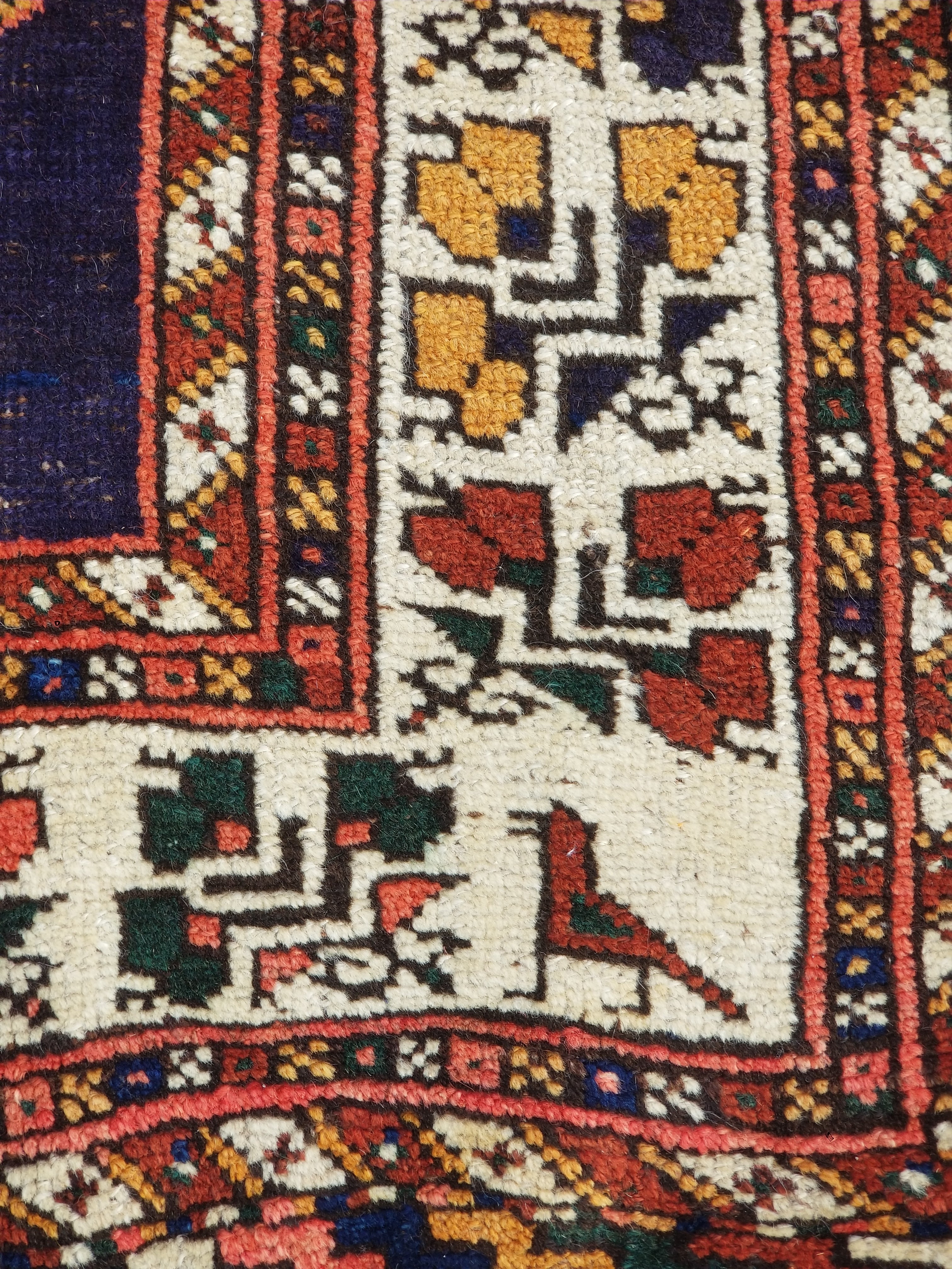 Distressed Antique Traditional Handmade Caucasian Shirvan Wool Rug 241x122cm