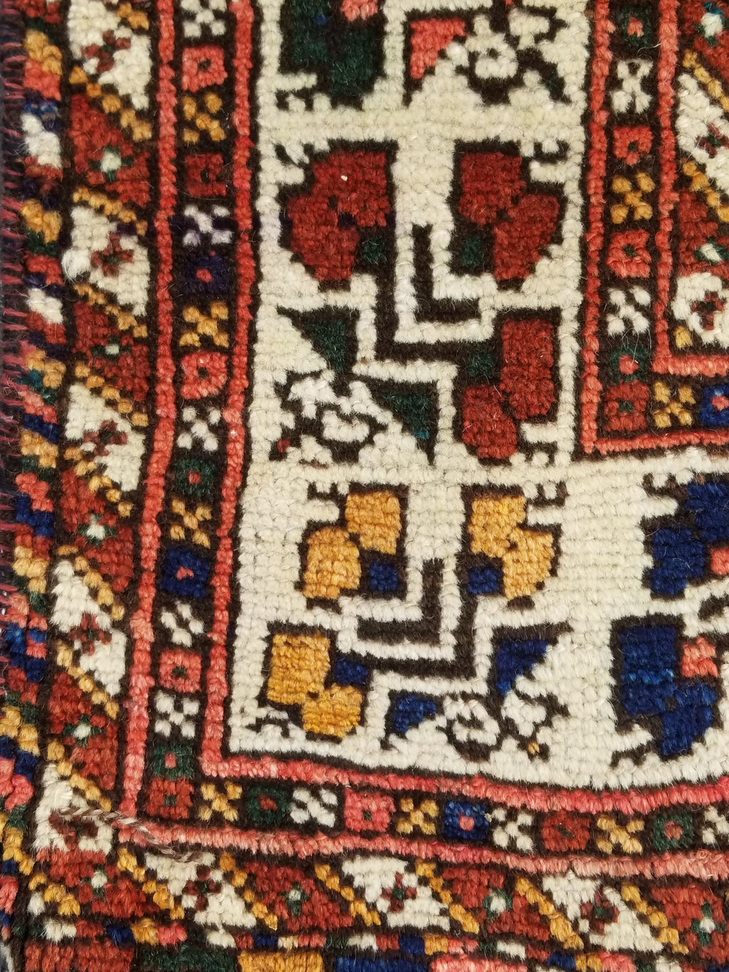 Distressed Antique Traditional Handmade Caucasian Shirvan Wool Rug 241x122cm