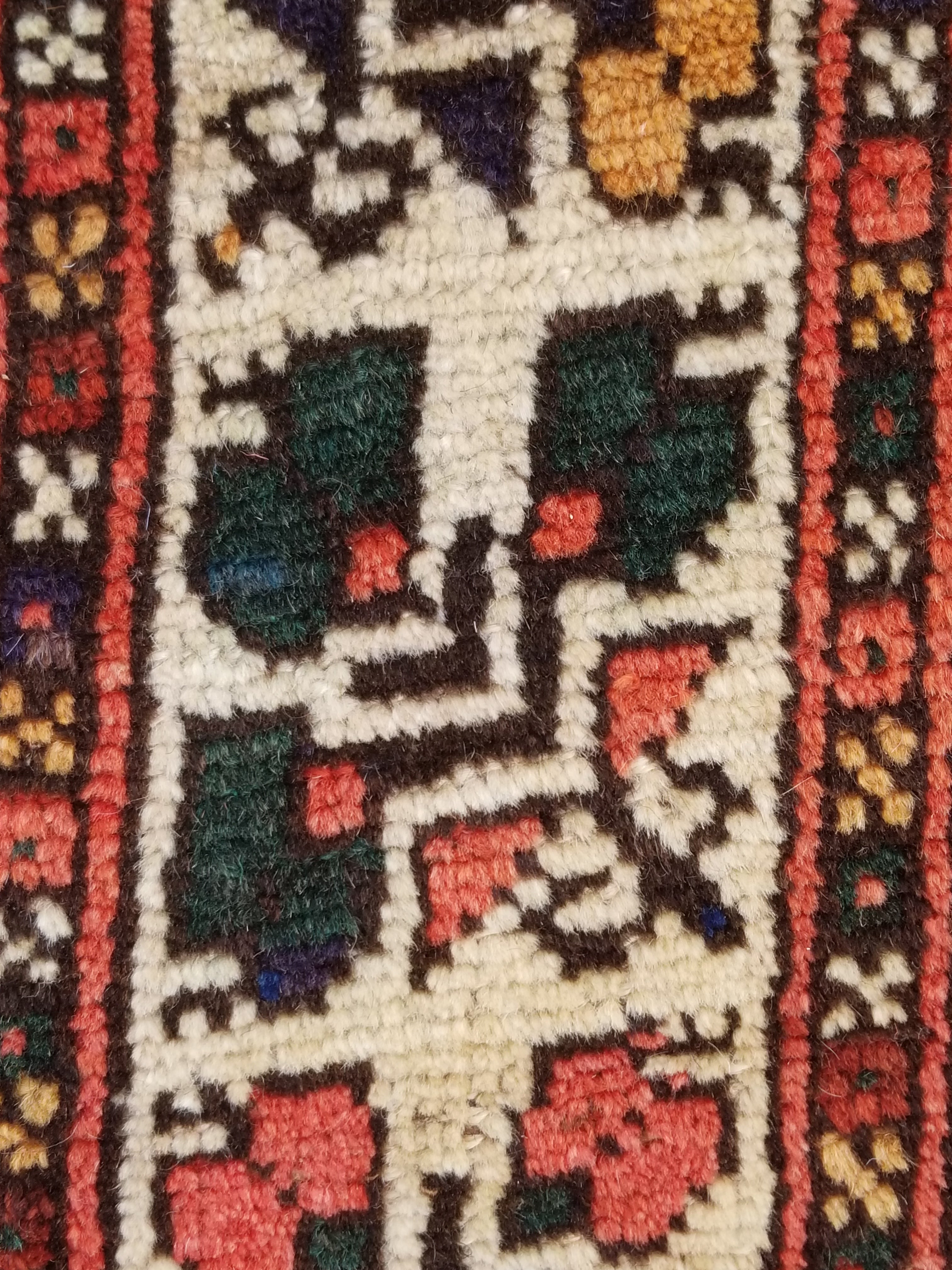 Distressed Antique Traditional Handmade Caucasian Shirvan Wool Rug 241x122cm