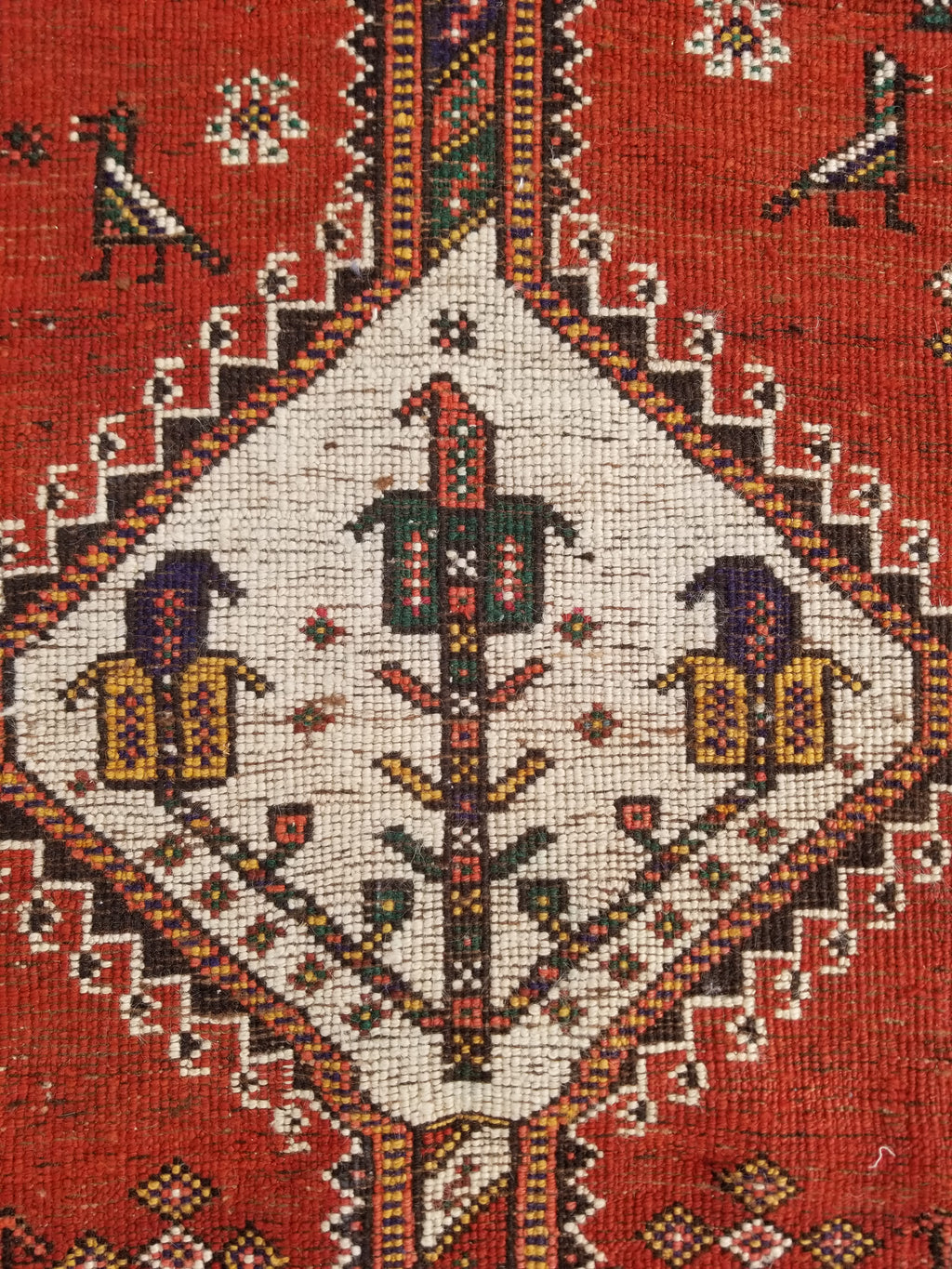 Distressed Antique Traditional Handmade Caucasian Shirvan Wool Rug 241x122cm