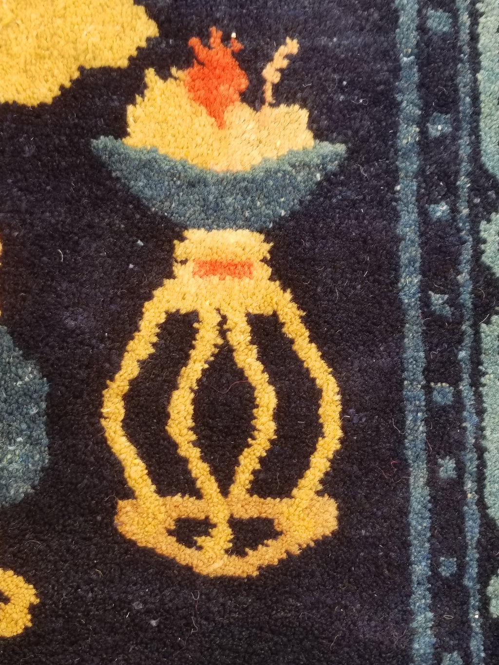 Antique Traditional Handmade Chinese Peking Wool Multicolor Rug 134x67cm