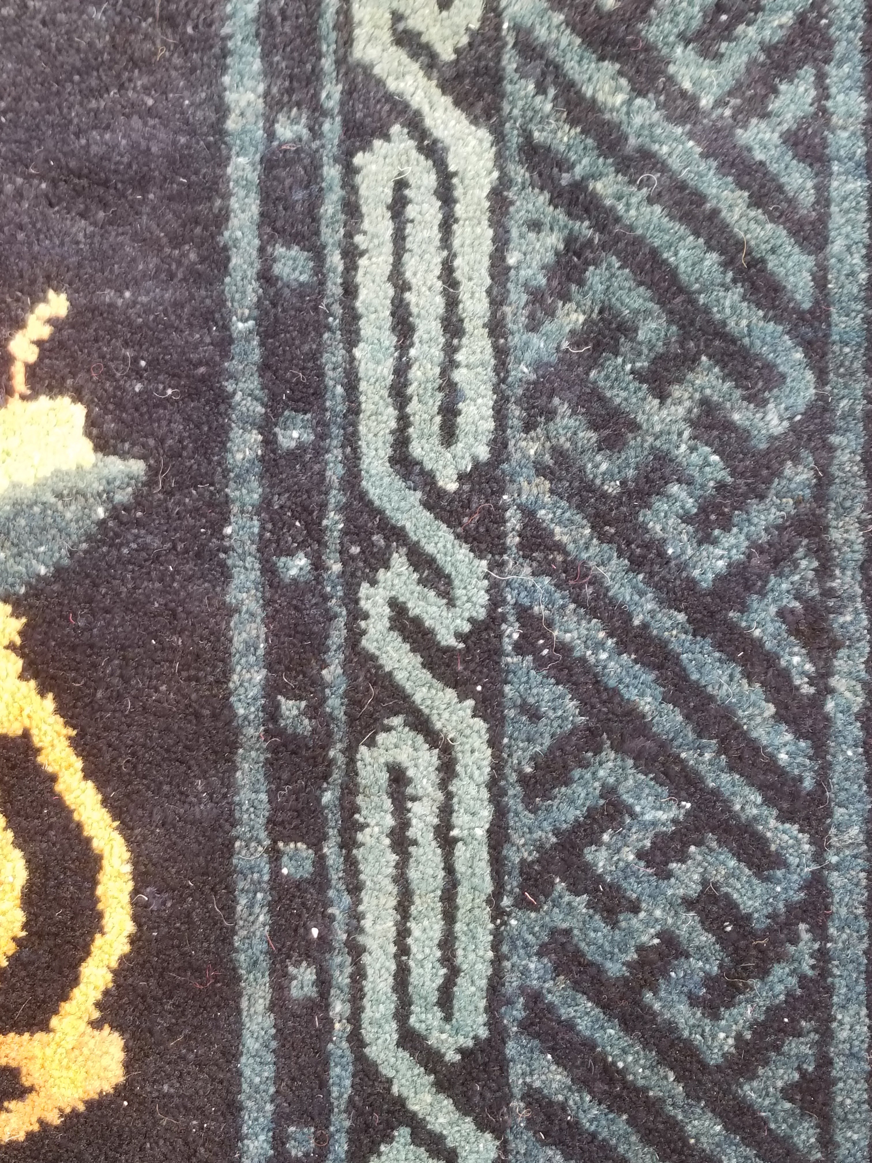 Antique Traditional Handmade Chinese Peking Wool Multicolor Rug 134x67cm