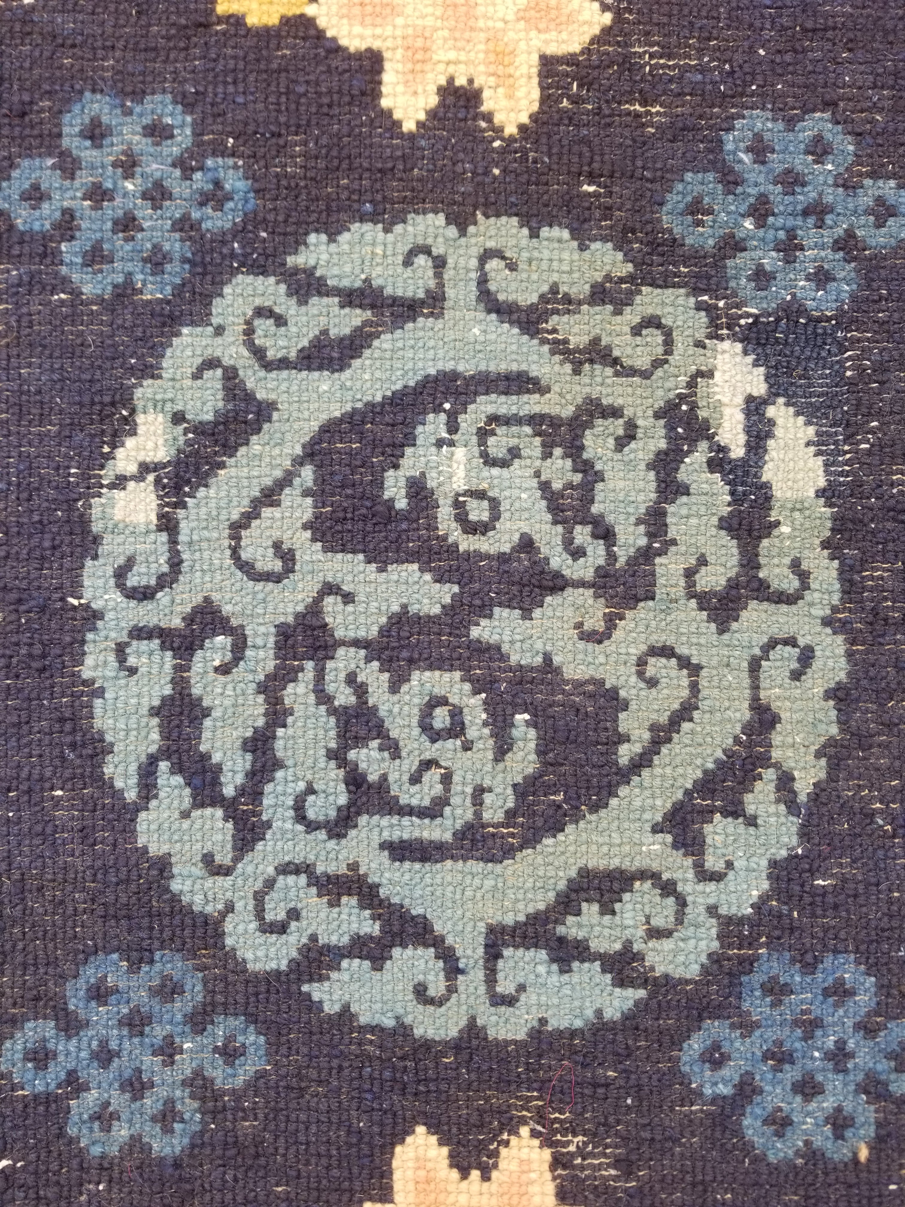 Antique Traditional Handmade Chinese Peking Wool Multicolor Rug 134x67cm