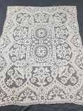 Vintage Italian Point De Venice Needle Lace Tablecloth 193x150cm
