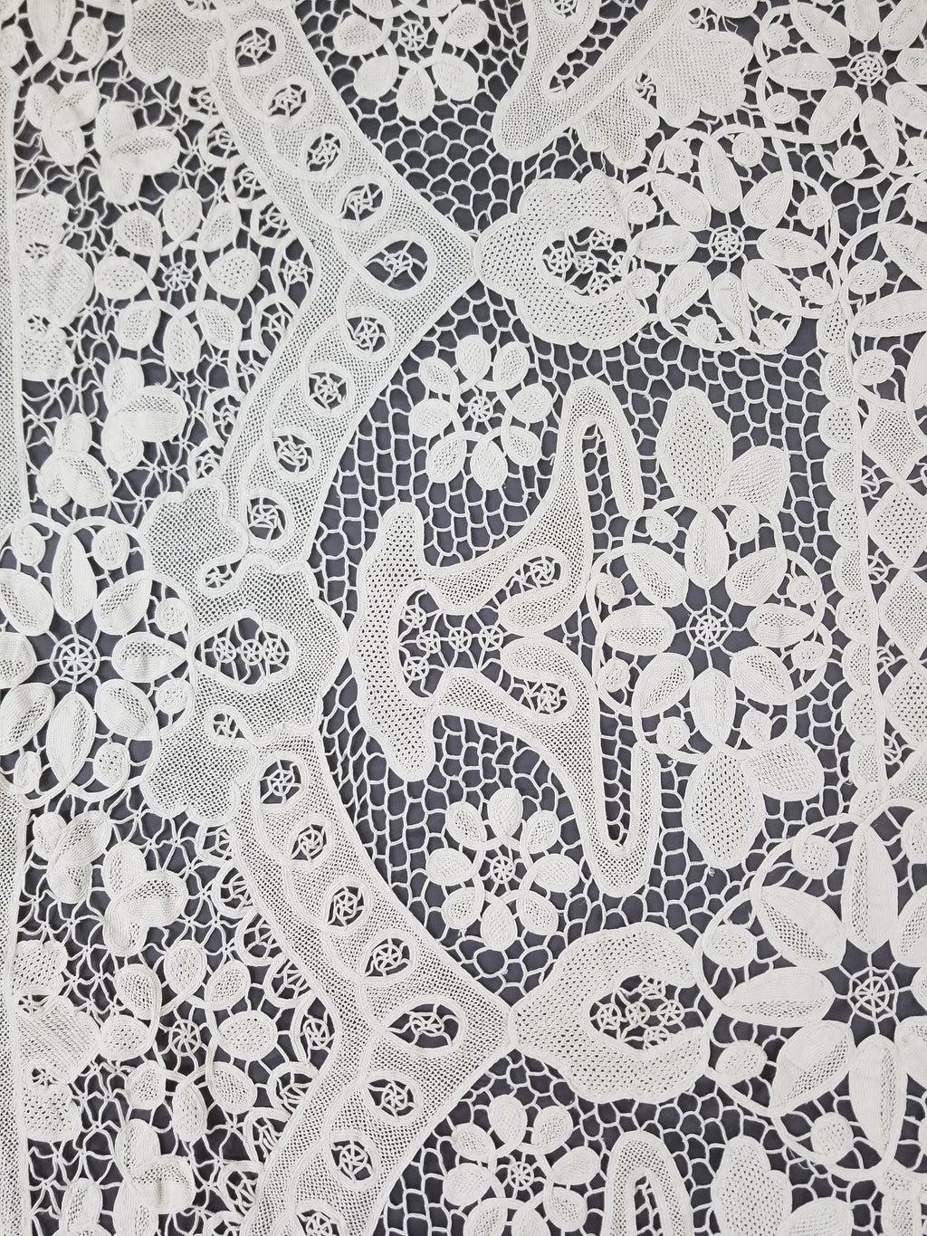 Vintage Italian Point De Venice Needle Lace Tablecloth 193x150cm