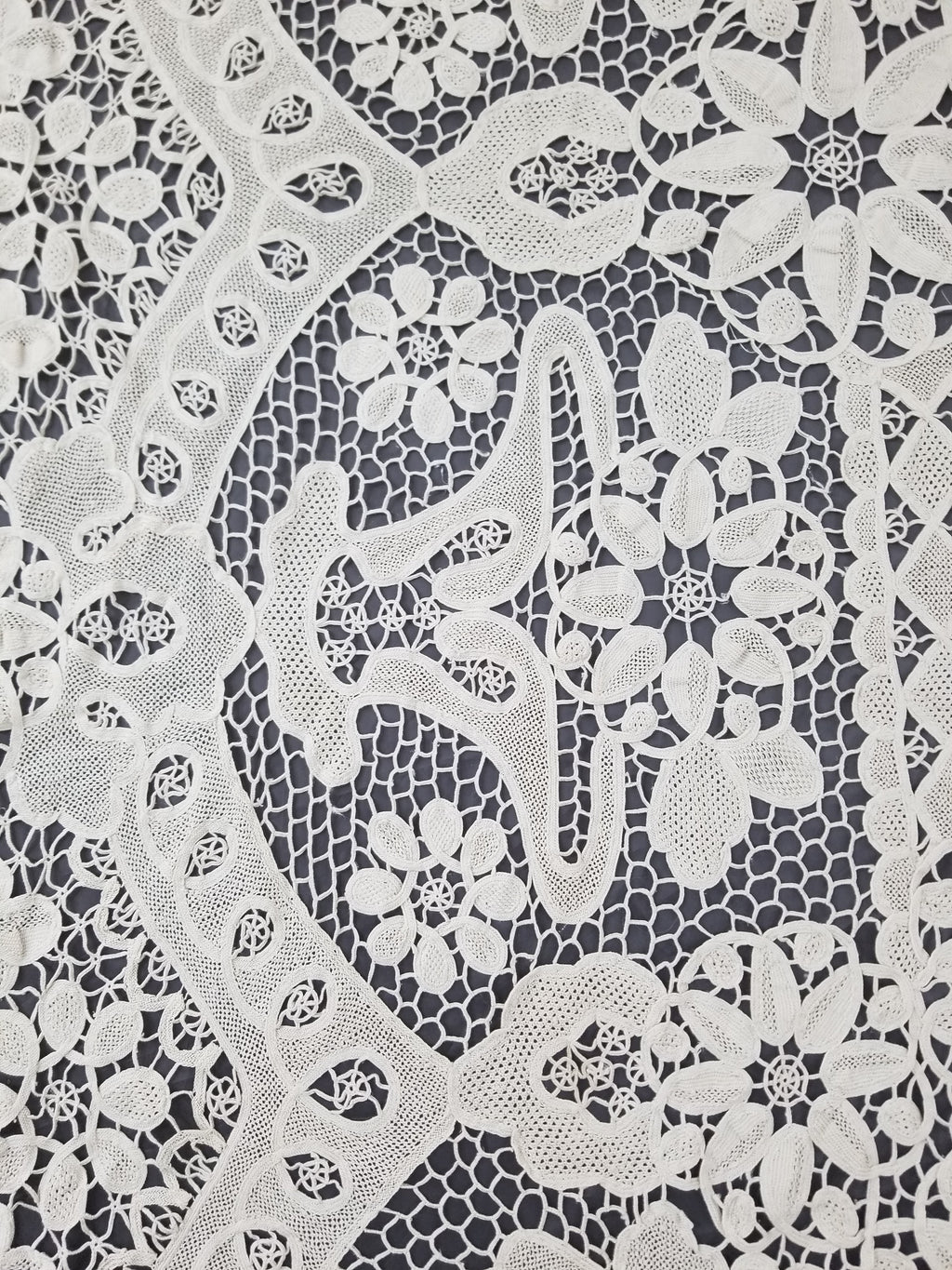 Vintage Italian Point De Venice Needle Lace Tablecloth 193x150cm