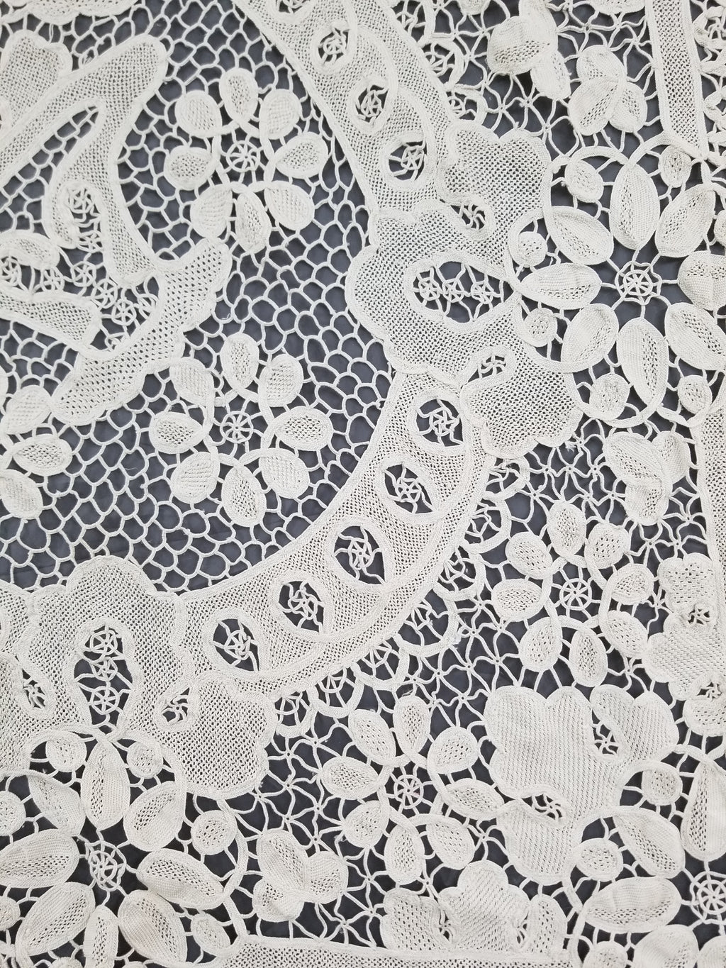 Vintage Italian Point De Venice Needle Lace Tablecloth 193x150cm