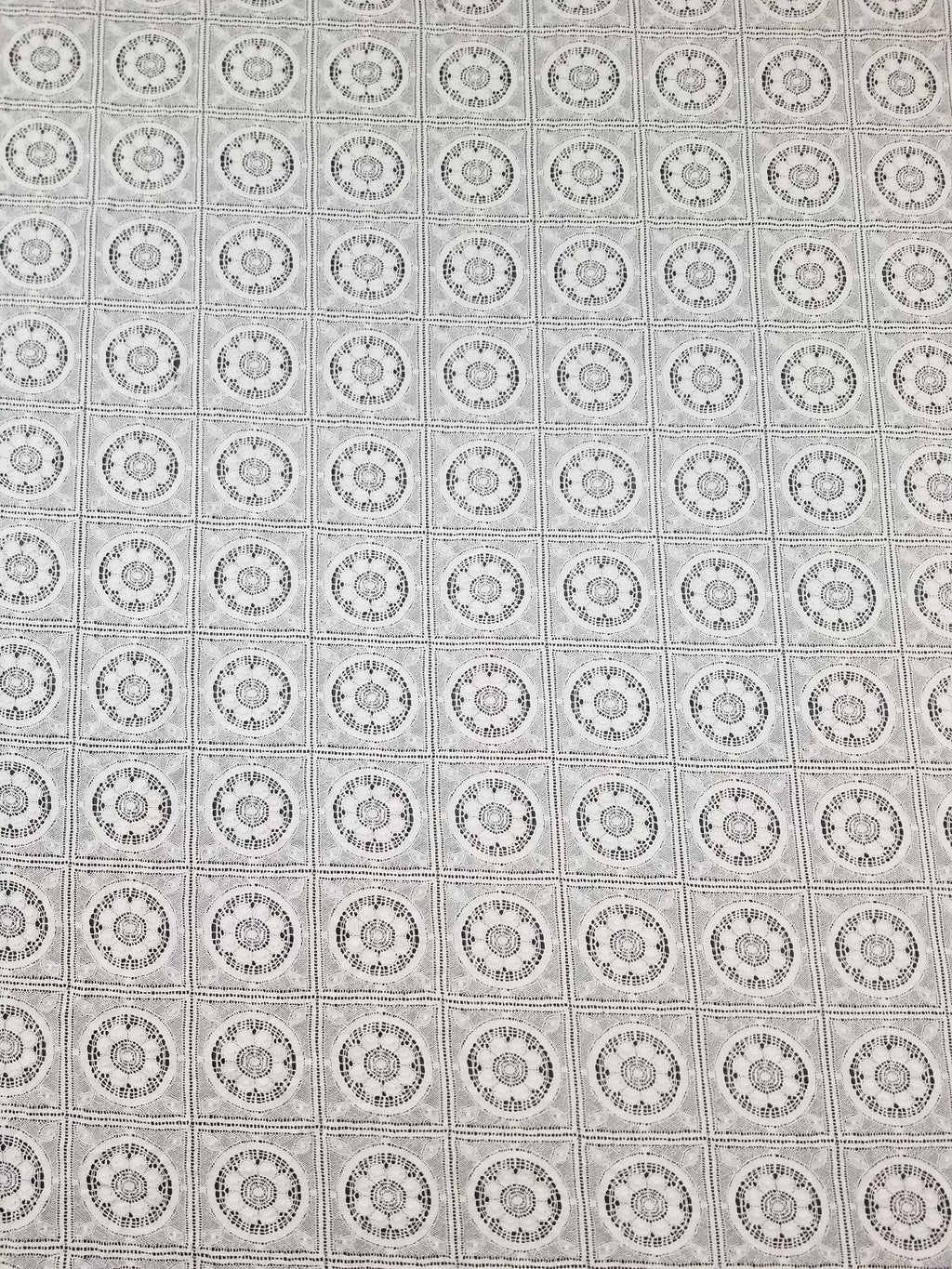 Vintage Itailian Handmade Crocheted Floral Tablecloth 326x224cm