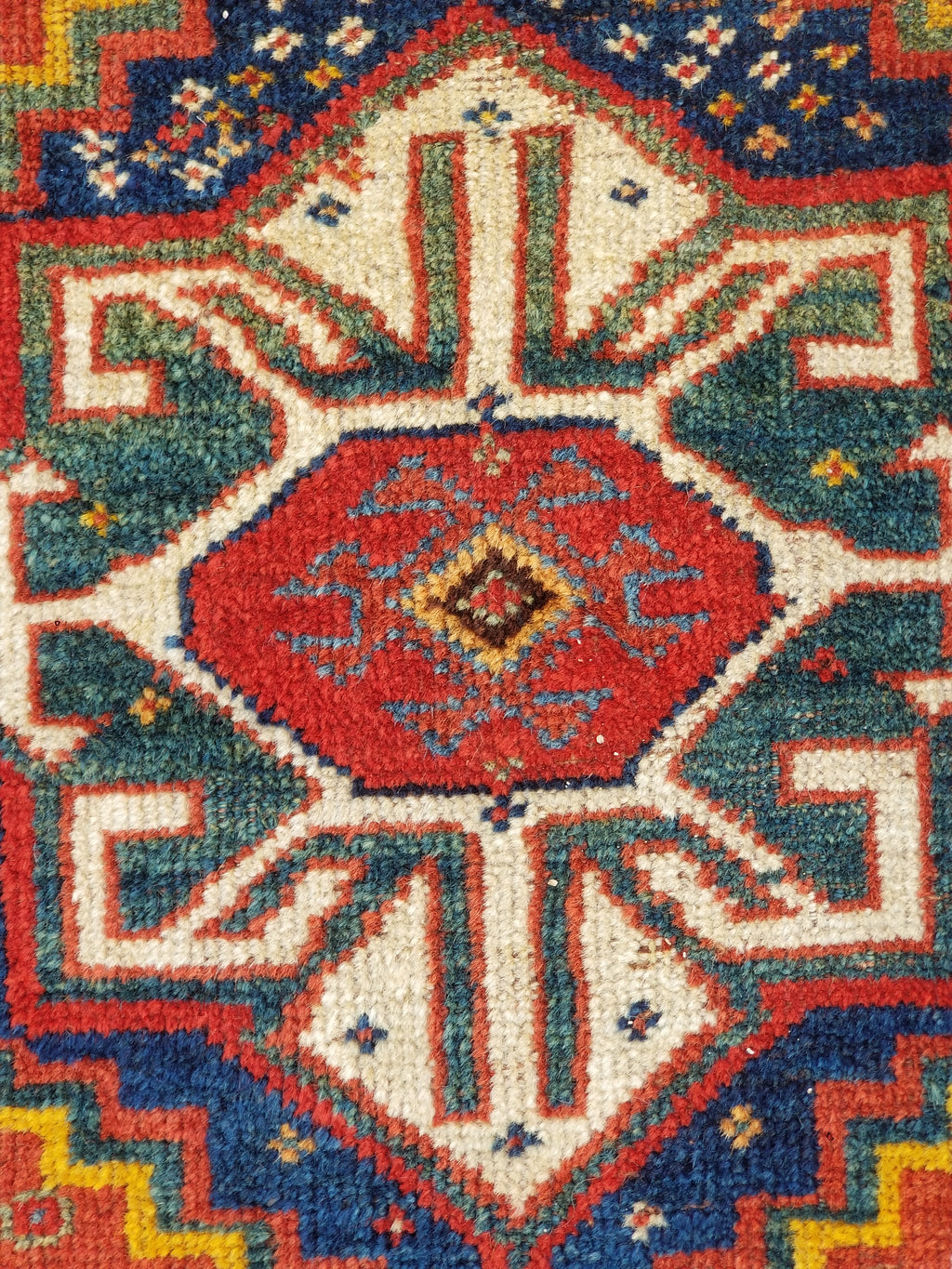 Distressed Antique Traditional Handmade Caucasian Kazak Wool Rug 152x103cm