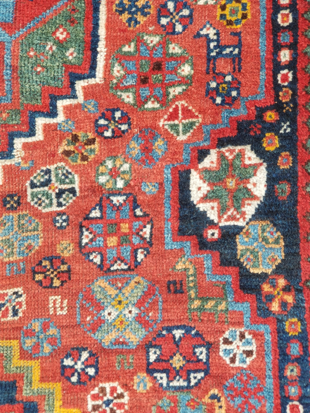 Distressed Antique Traditional Handmade Caucasian Kazak Wool Rug 152x103cm