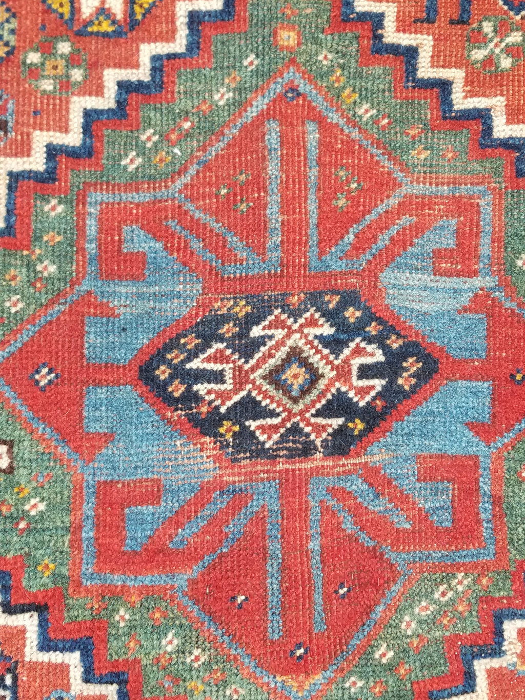 Distressed Antique Traditional Handmade Caucasian Kazak Wool Rug 152x103cm