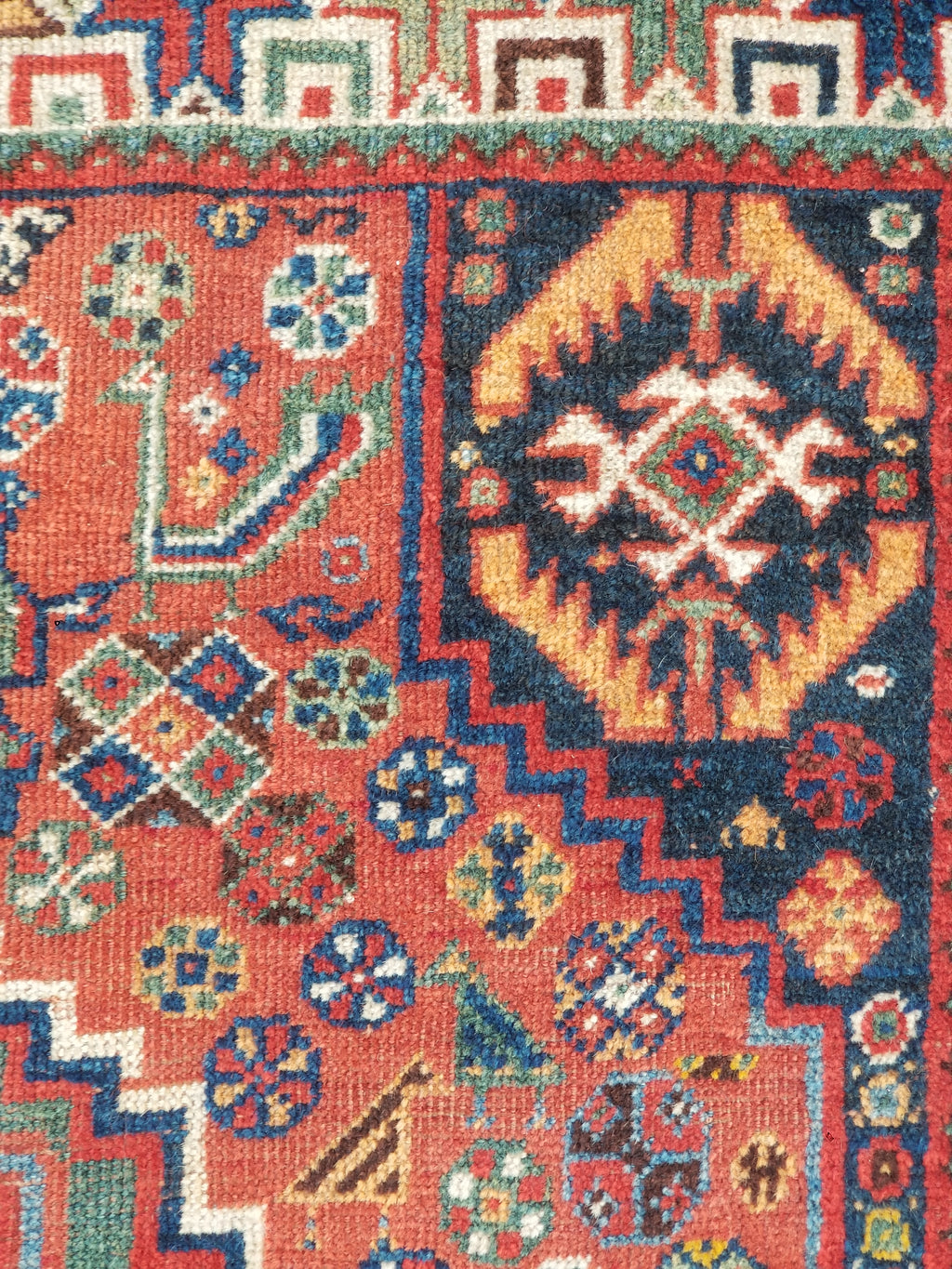 Distressed Antique Traditional Handmade Caucasian Kazak Wool Rug 152x103cm