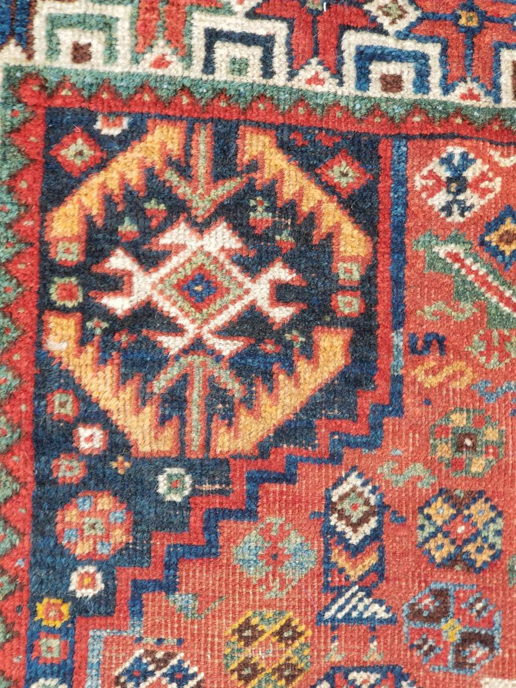 Distressed Antique Traditional Handmade Caucasian Kazak Wool Rug 152x103cm