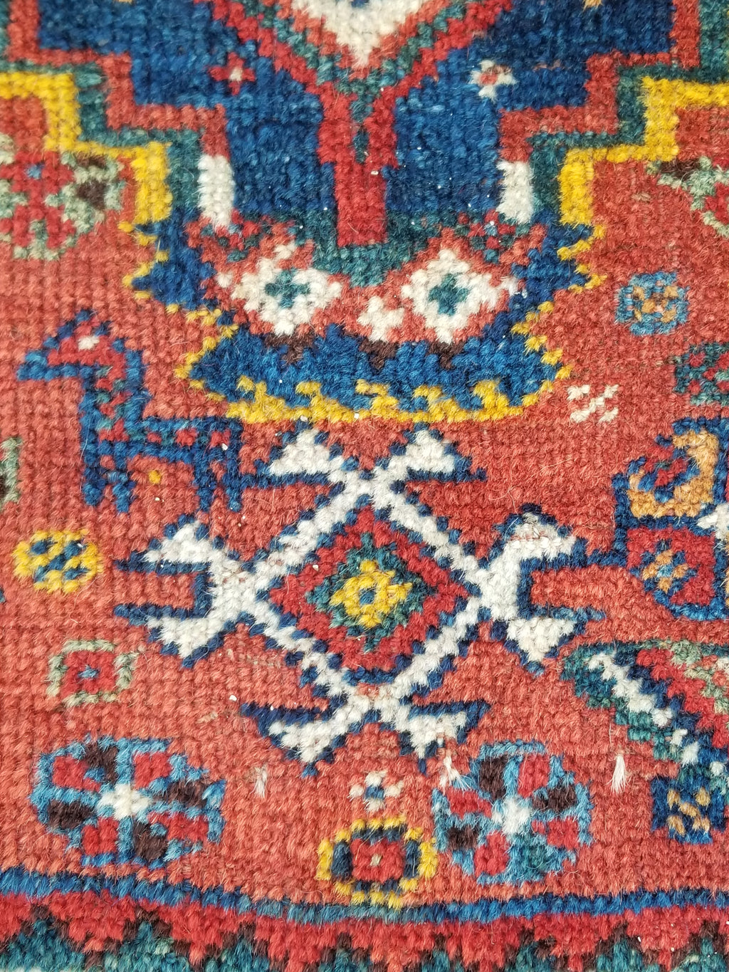 Distressed Antique Traditional Handmade Caucasian Kazak Wool Rug 152x103cm