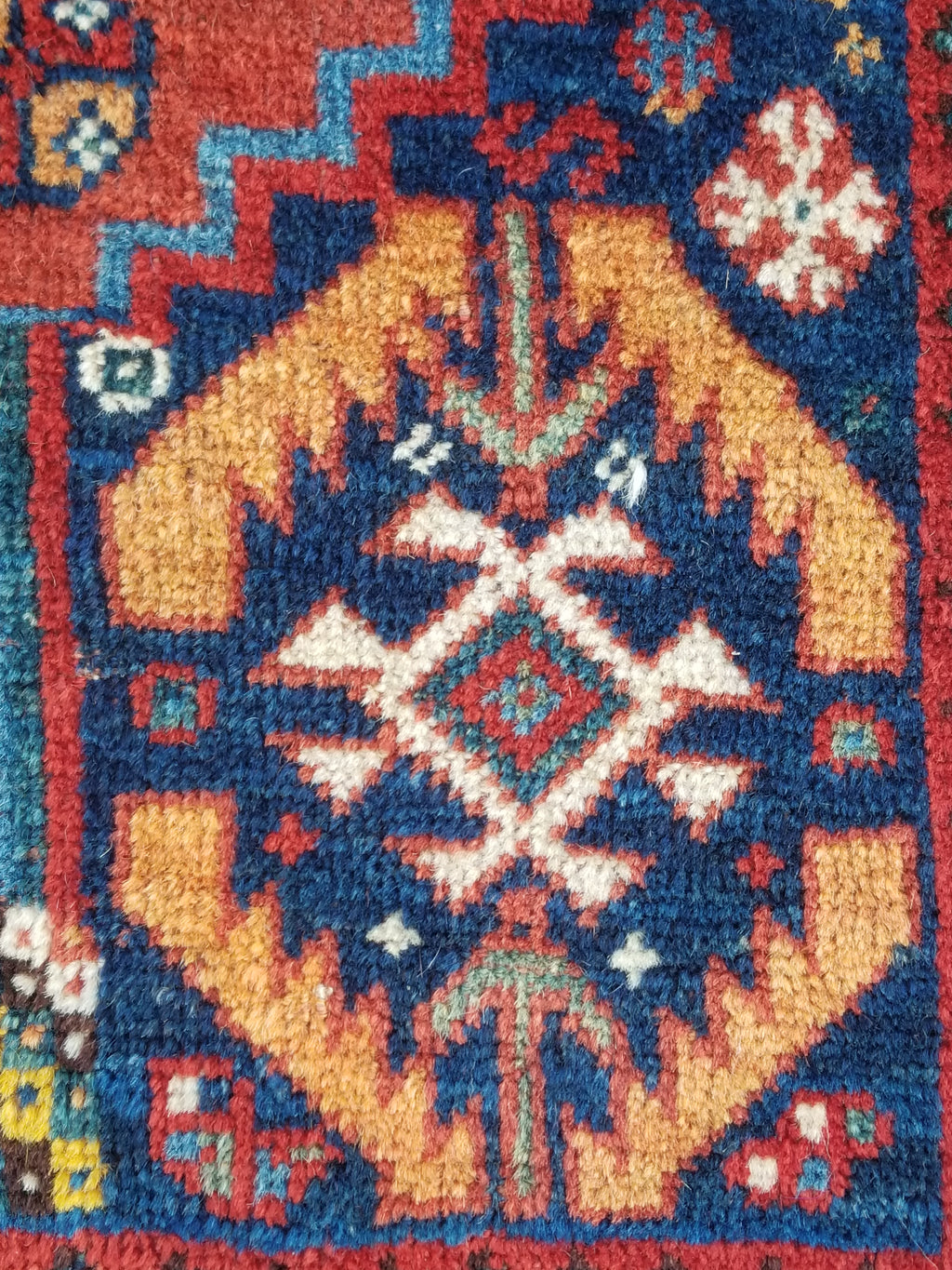 Distressed Antique Traditional Handmade Caucasian Kazak Wool Rug 152x103cm