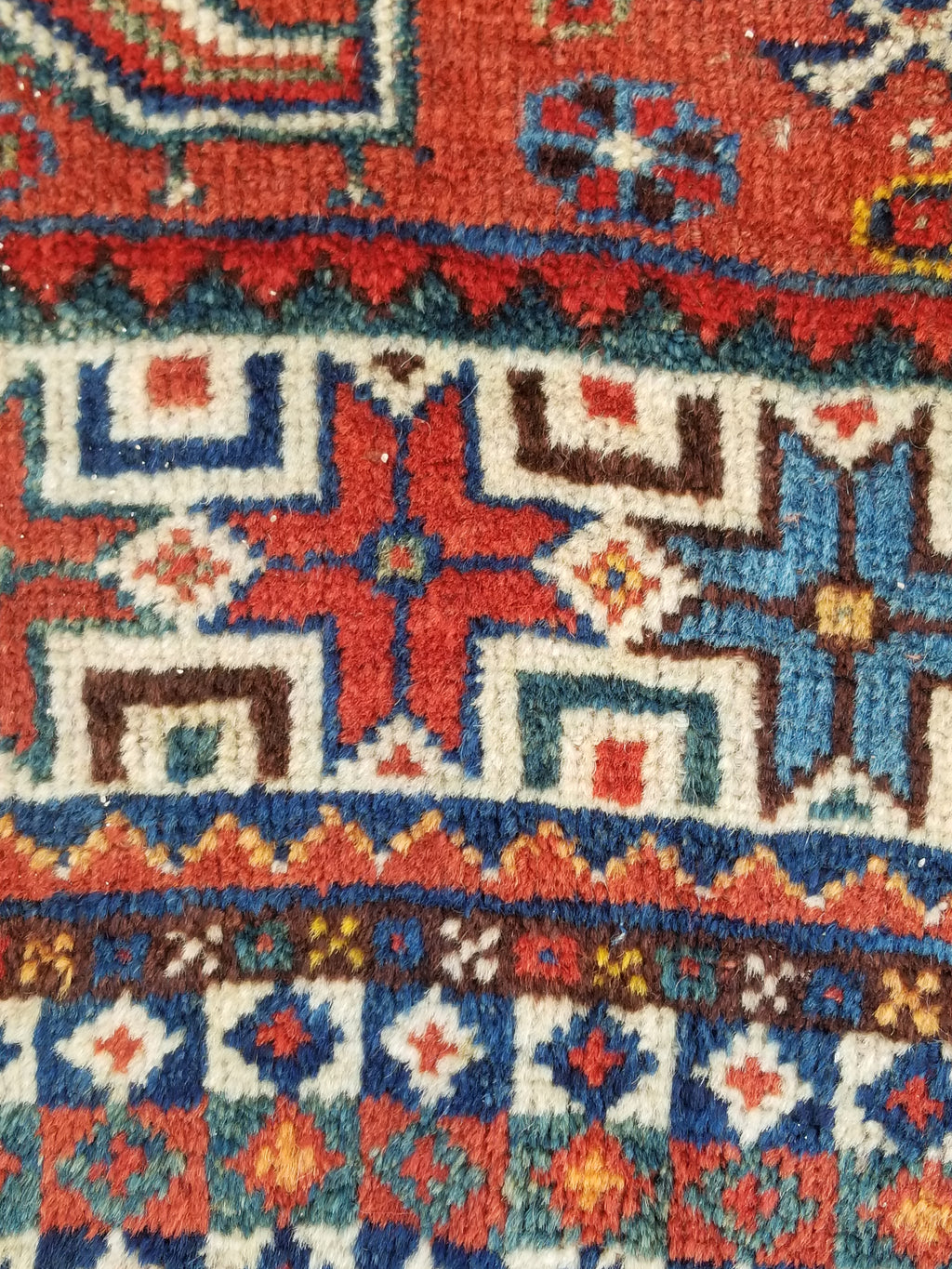 Distressed Antique Traditional Handmade Caucasian Kazak Wool Rug 152x103cm