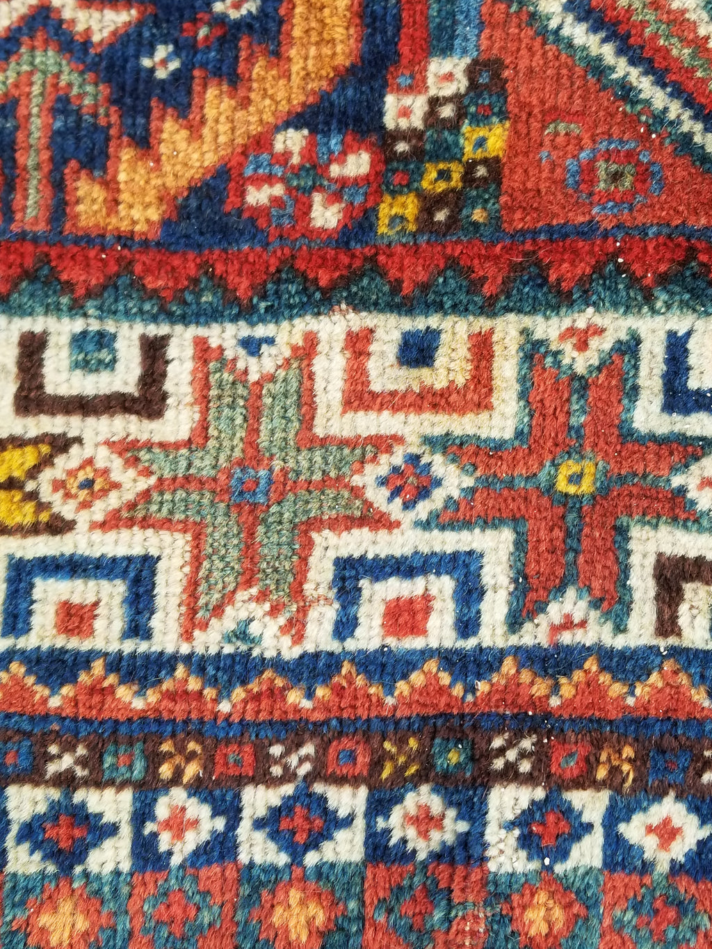 Distressed Antique Traditional Handmade Caucasian Kazak Wool Rug 152x103cm