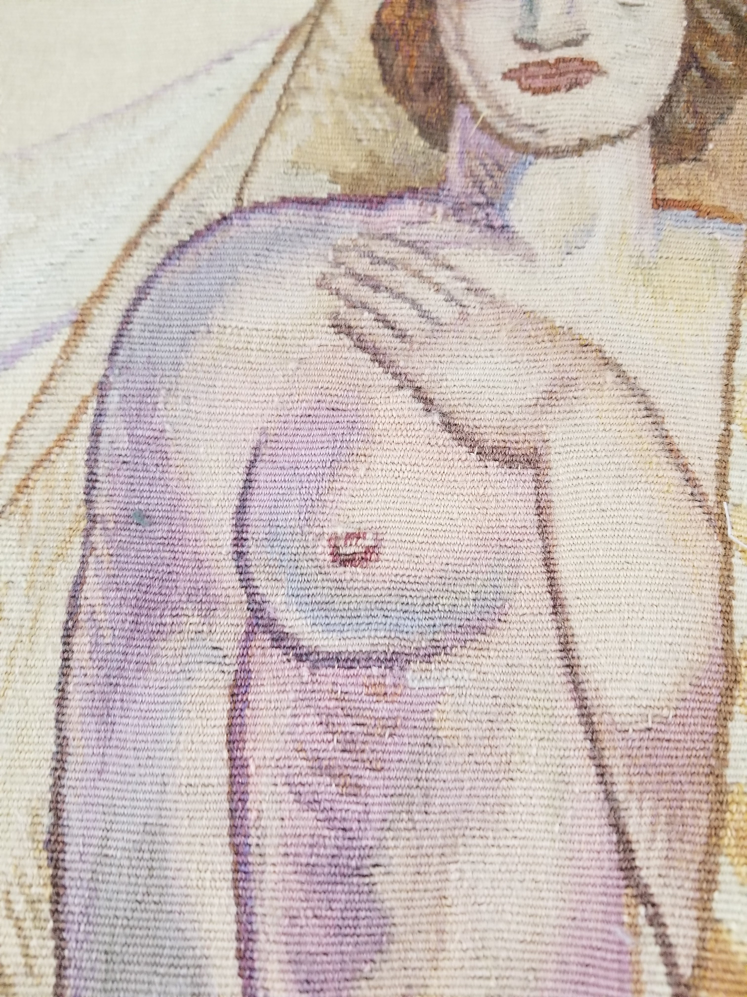 Antique 18thC French Aubusson Handwoven Wall Hanging Tapestry with Sign 192x145cm