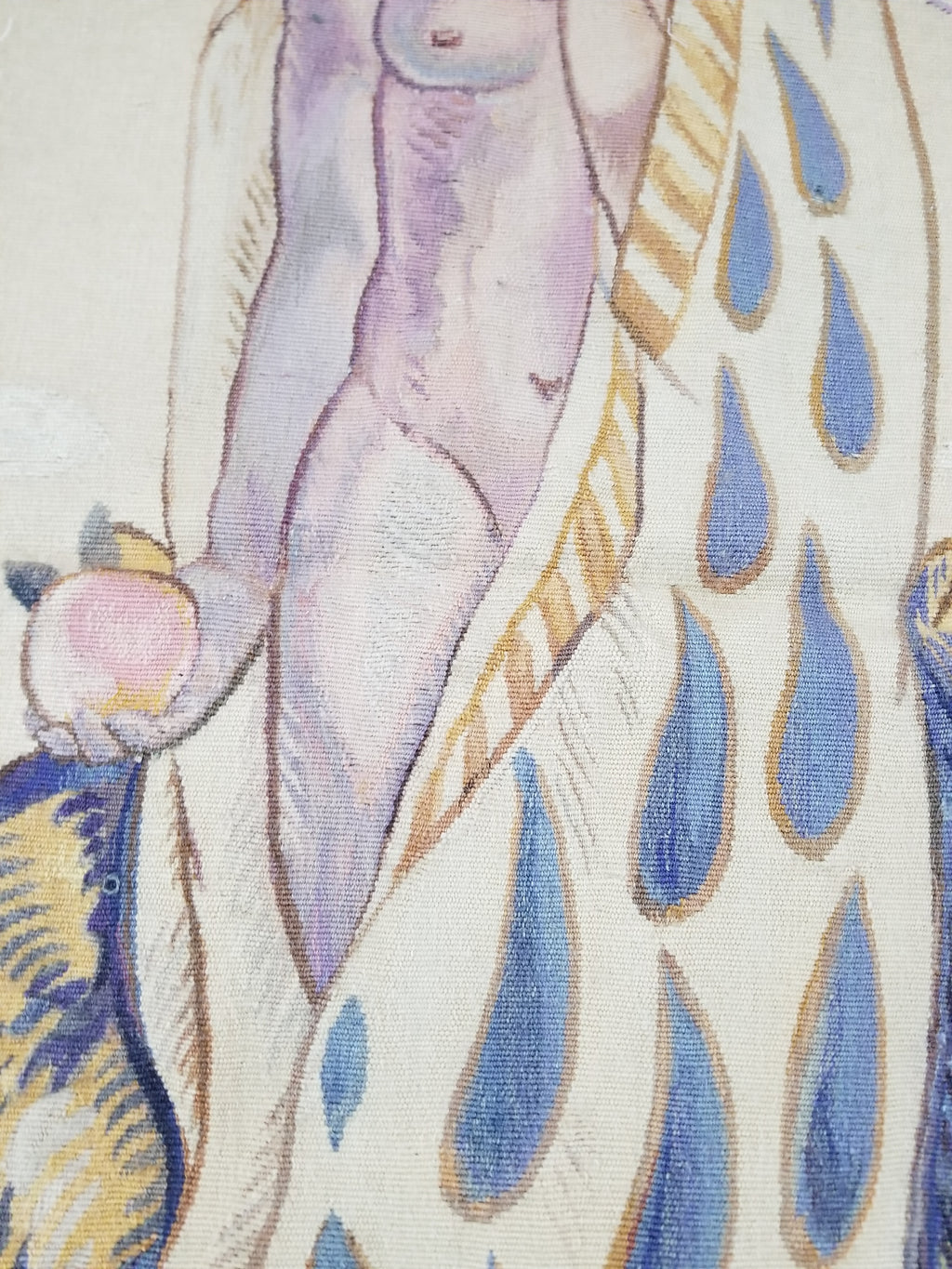 Antique 18thC French Aubusson Handwoven Wall Hanging Tapestry with Sign 192x145cm