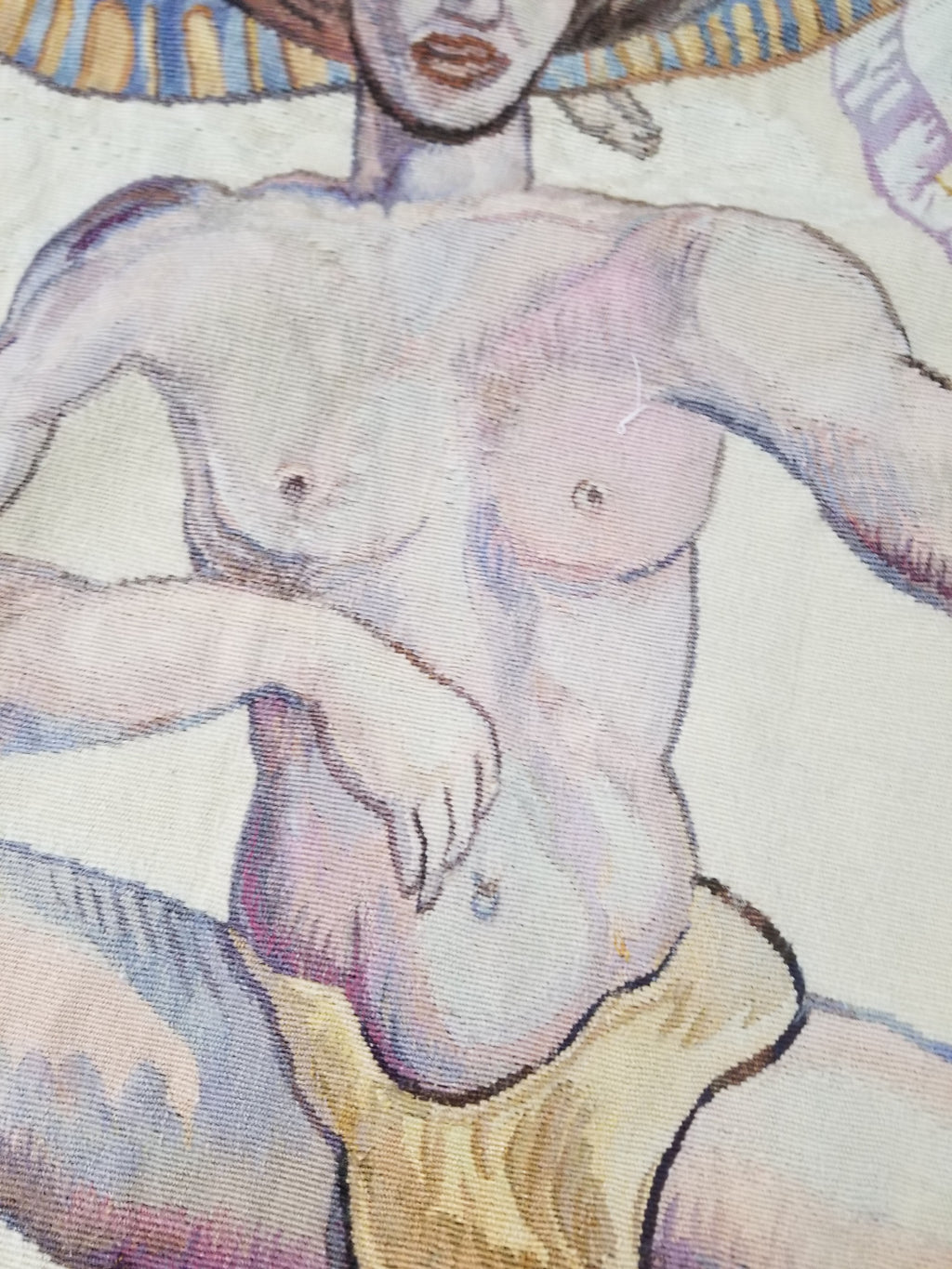 Antique 18thC French Aubusson Handwoven Wall Hanging Tapestry with Sign 192x145cm