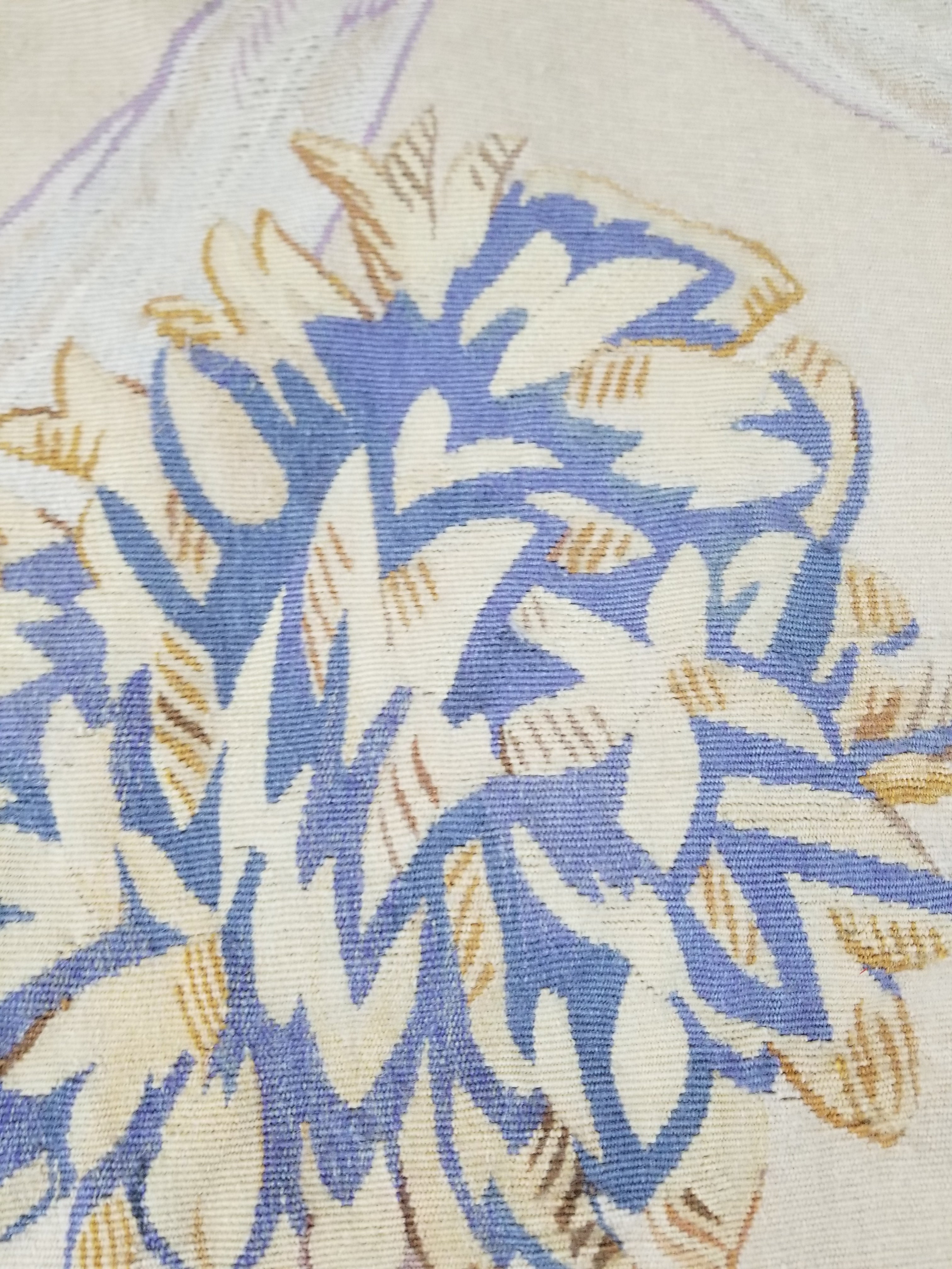 Antique 18thC French Aubusson Handwoven Wall Hanging Tapestry with Sign 192x145cm