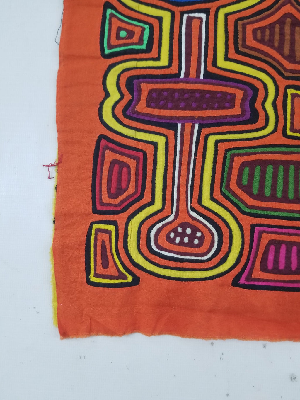 Vintage Traditional Kuna Mola Applique Work Folk Art Panel 46x36cm