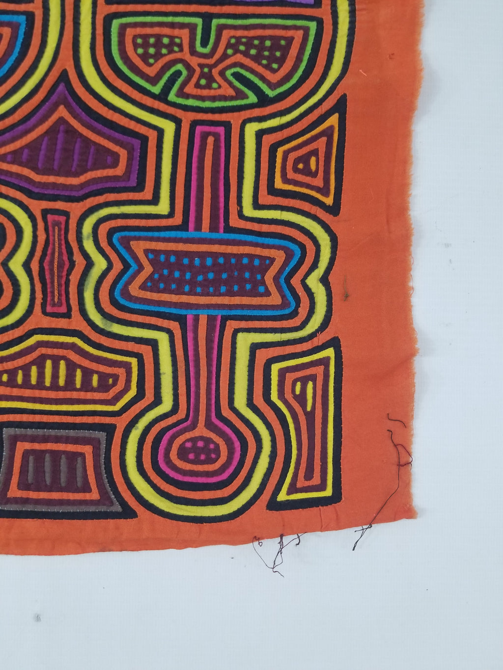 Vintage Traditional Kuna Mola Applique Work Folk Art Panel 48x36cm