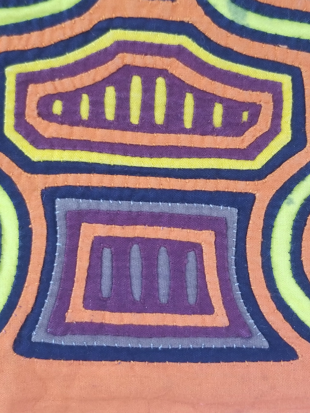 Vintage Traditional Kuna Mola Applique Work Folk Art Panel 48x36cm