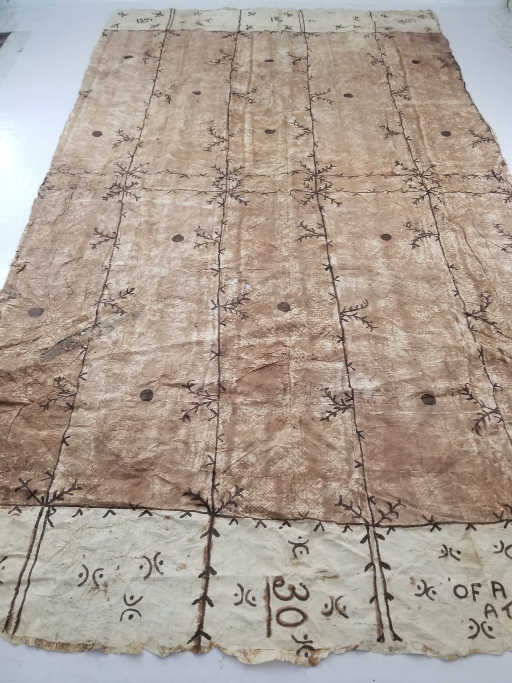 Antique Traditional Polynesian Tapa Bark Cloth 417x244cm