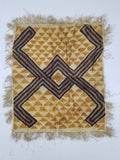 Vintage African Handwoven Kuba Cloth Raffia Textile Panel 75x63cm
