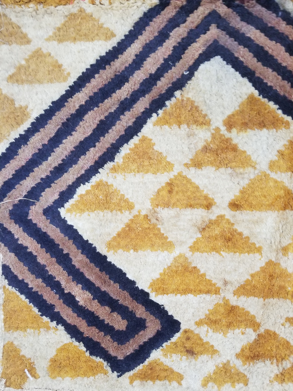 Vintage African Handwoven Kuba Cloth Raffia Textile Panel 75x63cm