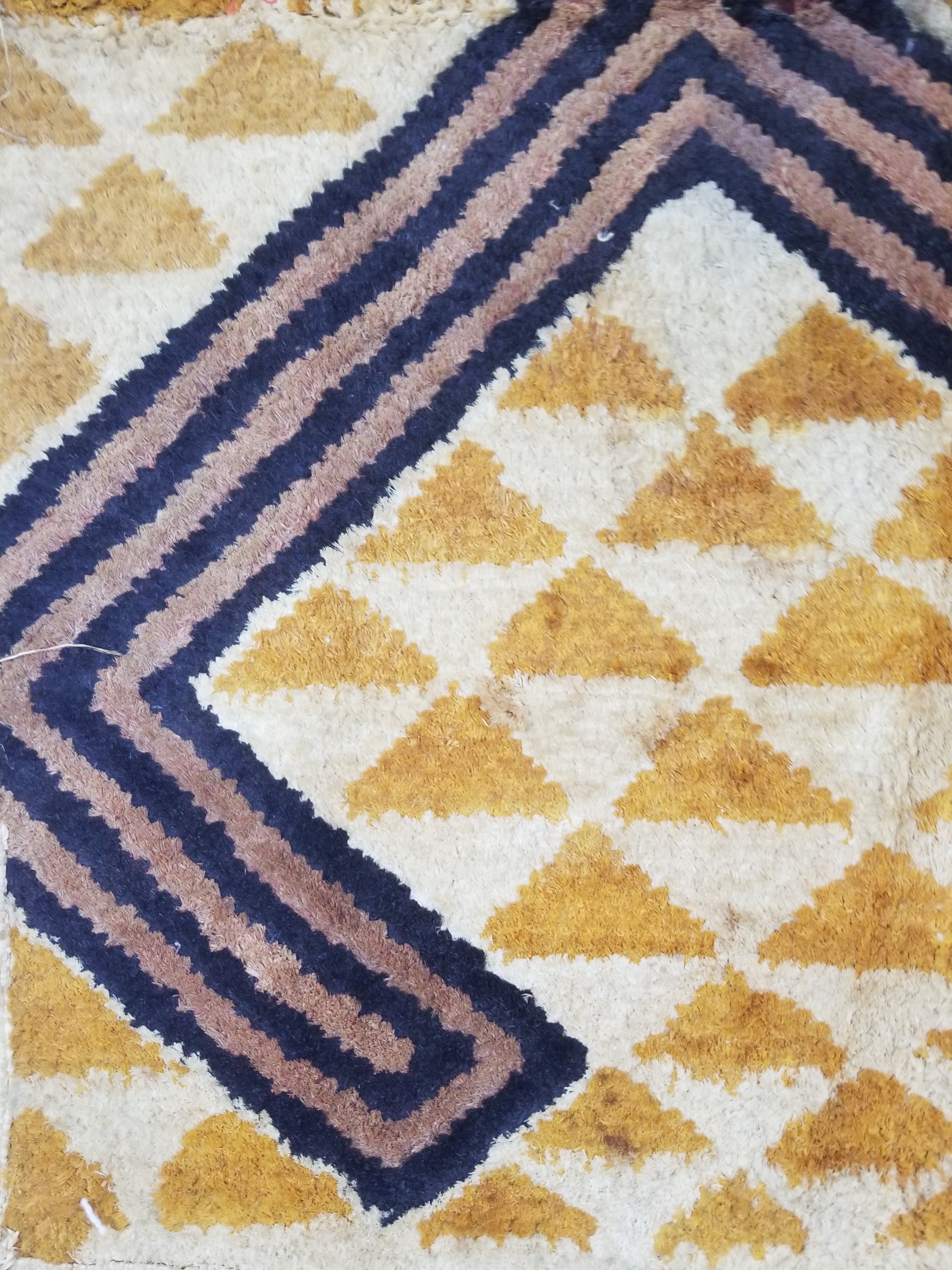 Vintage African Handwoven Kuba Cloth Raffia Textile Panel 75x63cm