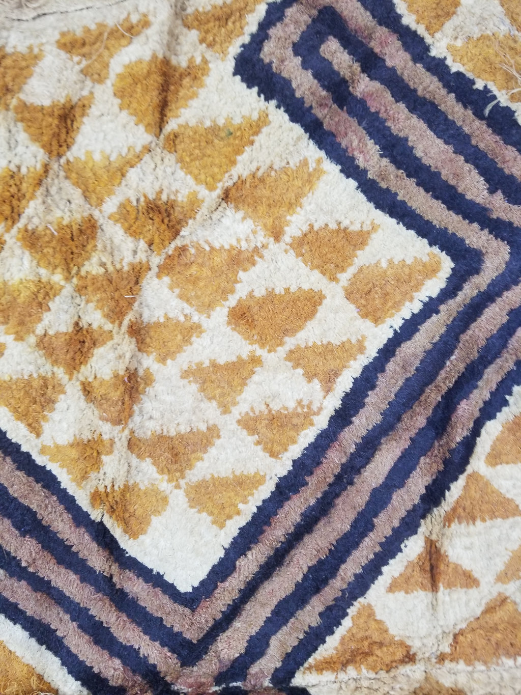 Vintage African Handwoven Kuba Cloth Raffia Textile Panel 75x63cm