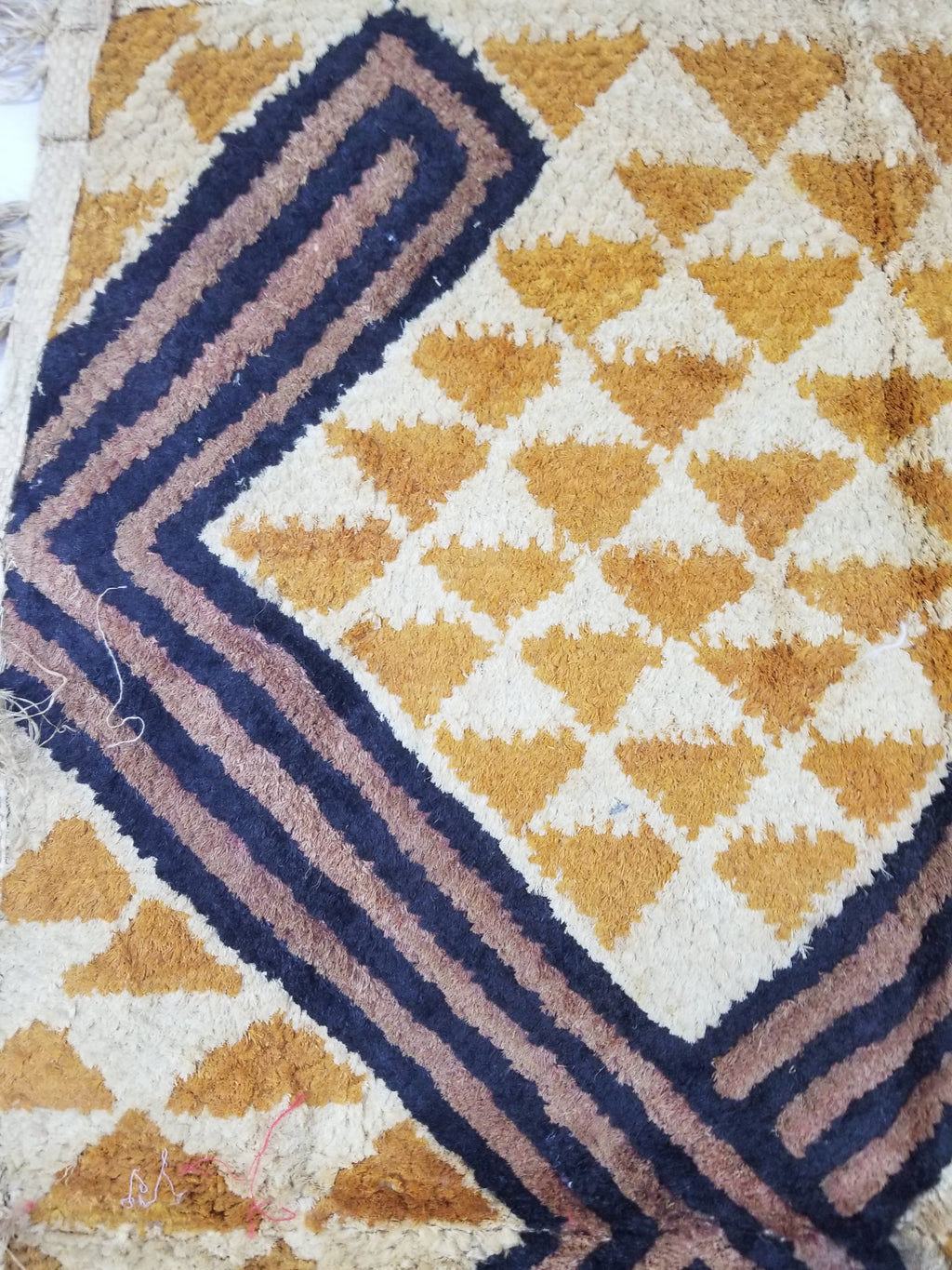 Vintage African Handwoven Kuba Cloth Raffia Textile Panel 75x63cm