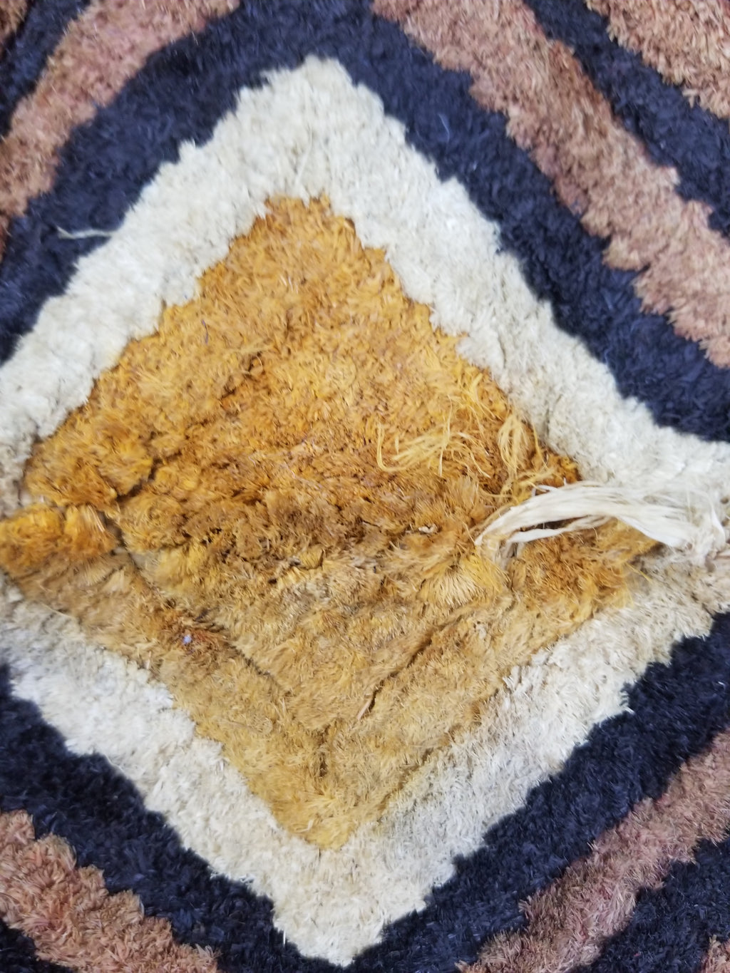 Vintage African Handwoven Kuba Cloth Raffia Textile Panel 75x63cm