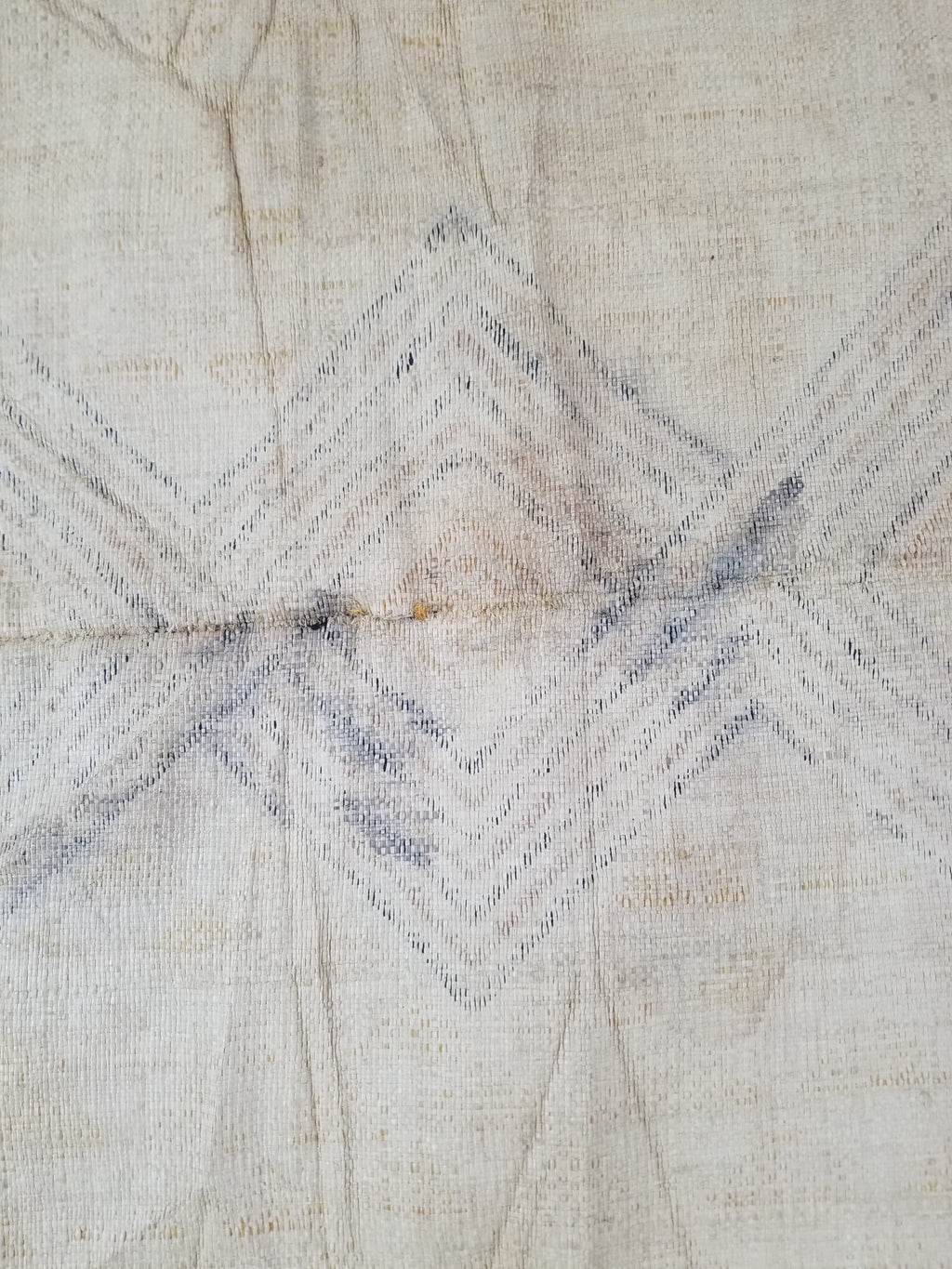 Vintage African Handwoven Kuba Cloth Raffia Textile Panel 75x63cm