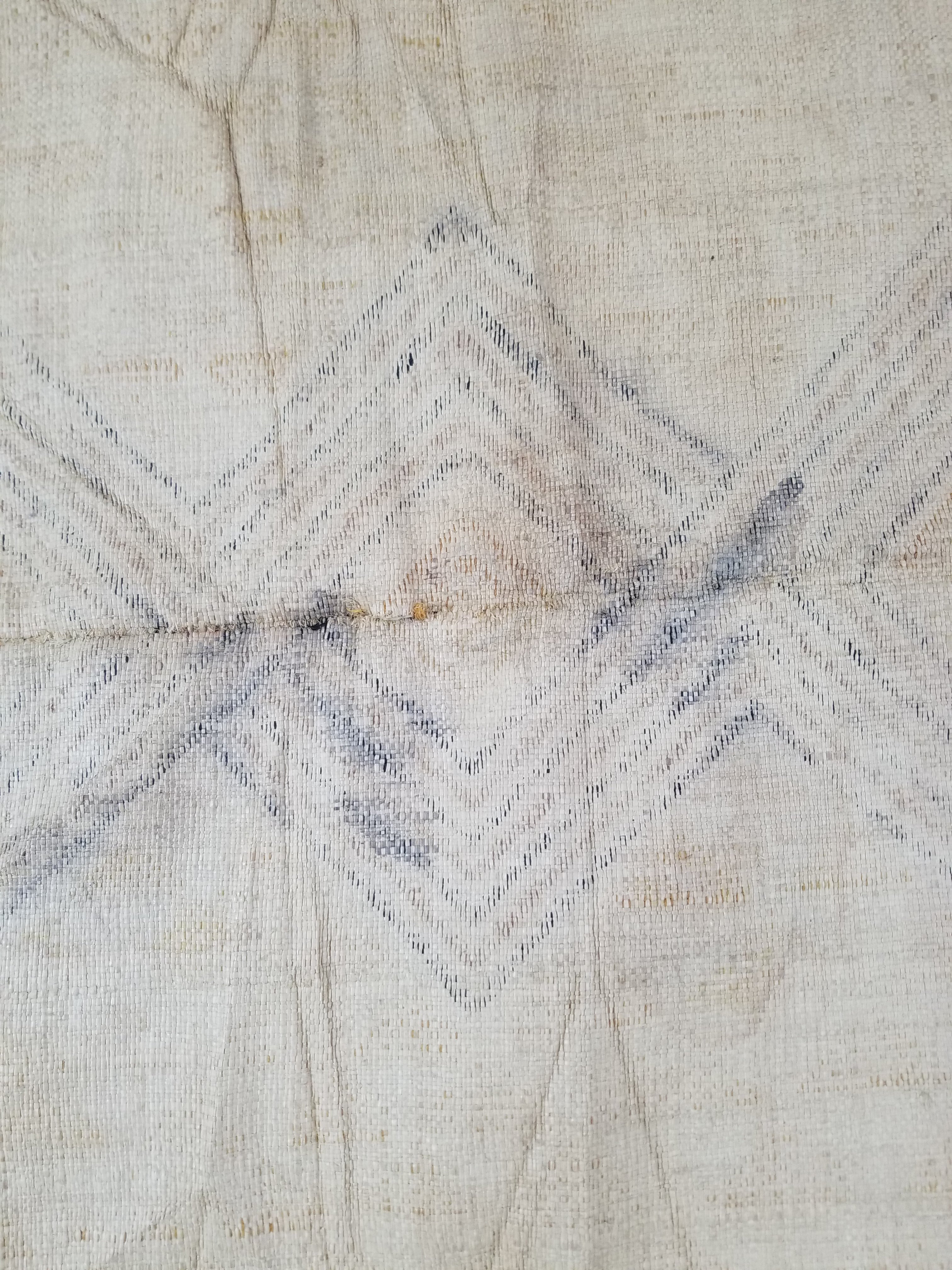 Vintage African Handwoven Kuba Cloth Raffia Textile Panel 75x63cm