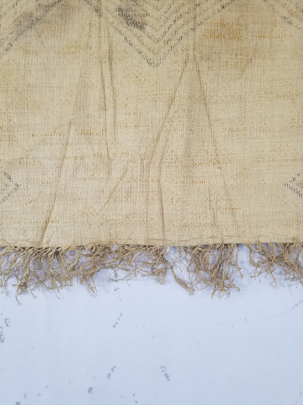 Vintage African Handwoven Kuba Cloth Raffia Textile Panel 75x63cm